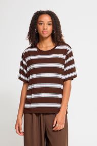 Tee-shirts Ihrebetta Ss femme marron Ichi Tee-shirts Ihrebetta Ss femme marron CHICORY COFFEE / CELESTIAL BLU
