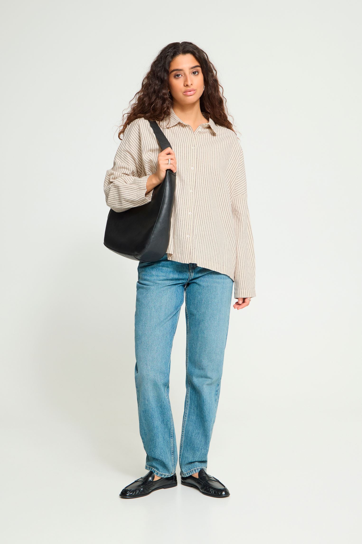 Chemises Ihtamanna Sh3 femme beige Ichi Chemises Ihtamanna Sh3 femme beige BIRCH/COFFEE BEAN STRIPE