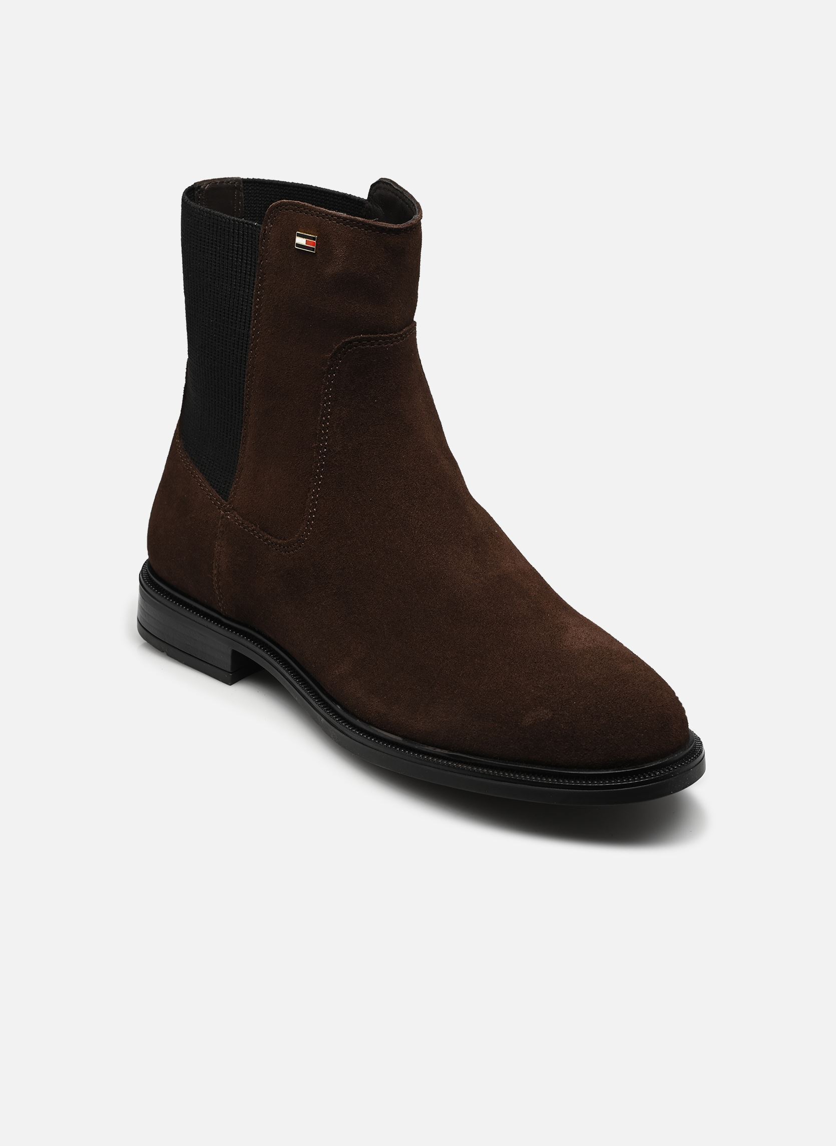 Bottines et boots ENAMEL FLAG SUEDE AN femme marron Tommy Hilfiger Bottines et boots ENAMEL FLAG SUEDE AN femme marron FONDANT BROWN