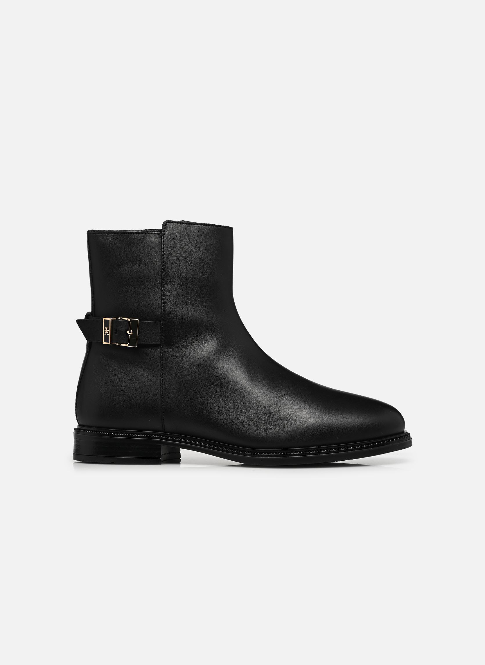Enkellaarzen en boots TH BUCKLE LEATHER AN dames zwart Tommy Hilfiger Enkellaarzen en boots TH BUCKLE LEATHER AN dames zwart BLACK