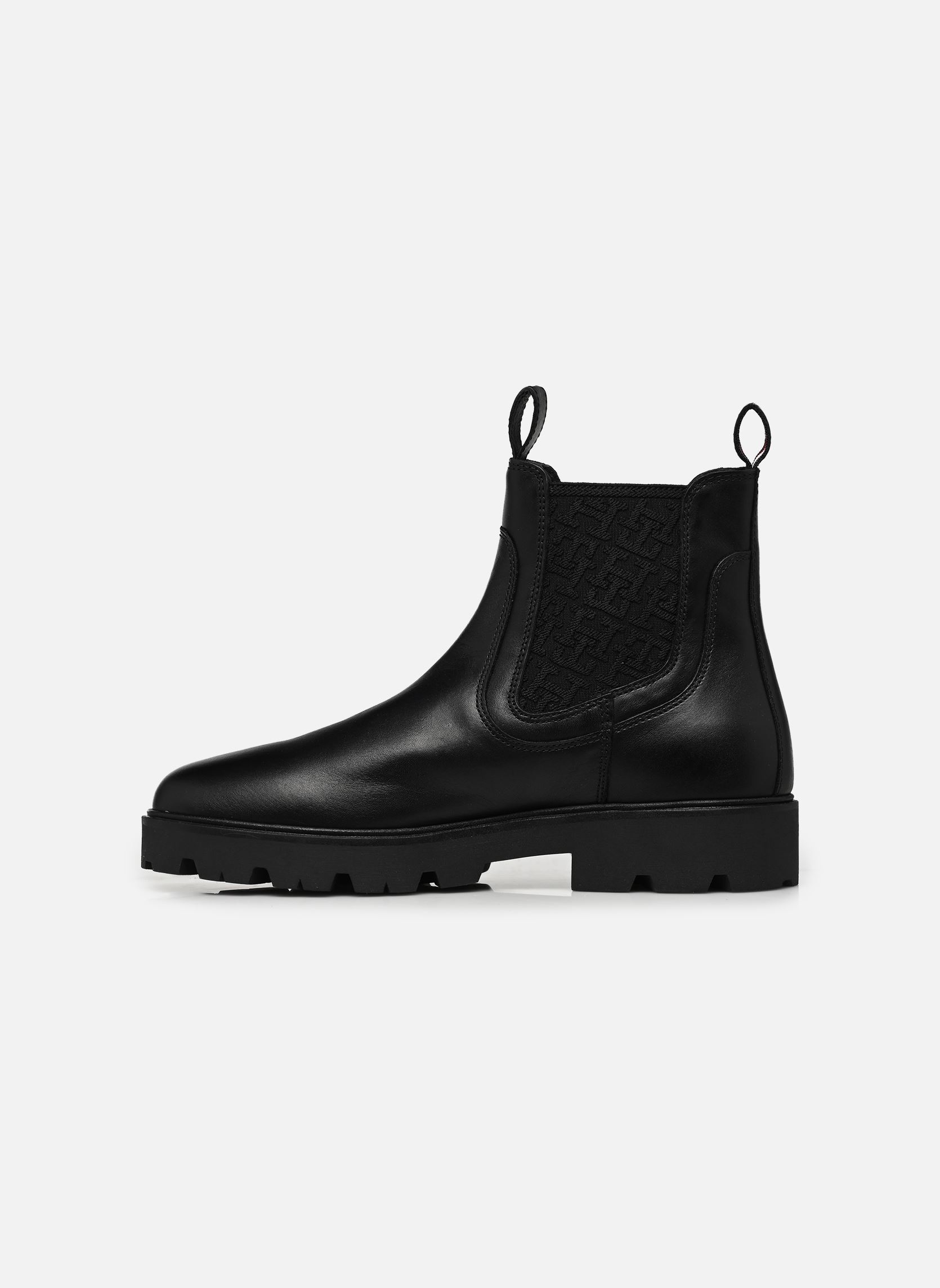 Bottines et boots TH MONOGRAM LEATHER femme noir Tommy Hilfiger Bottines et boots TH MONOGRAM LEATHER femme noir BLACK