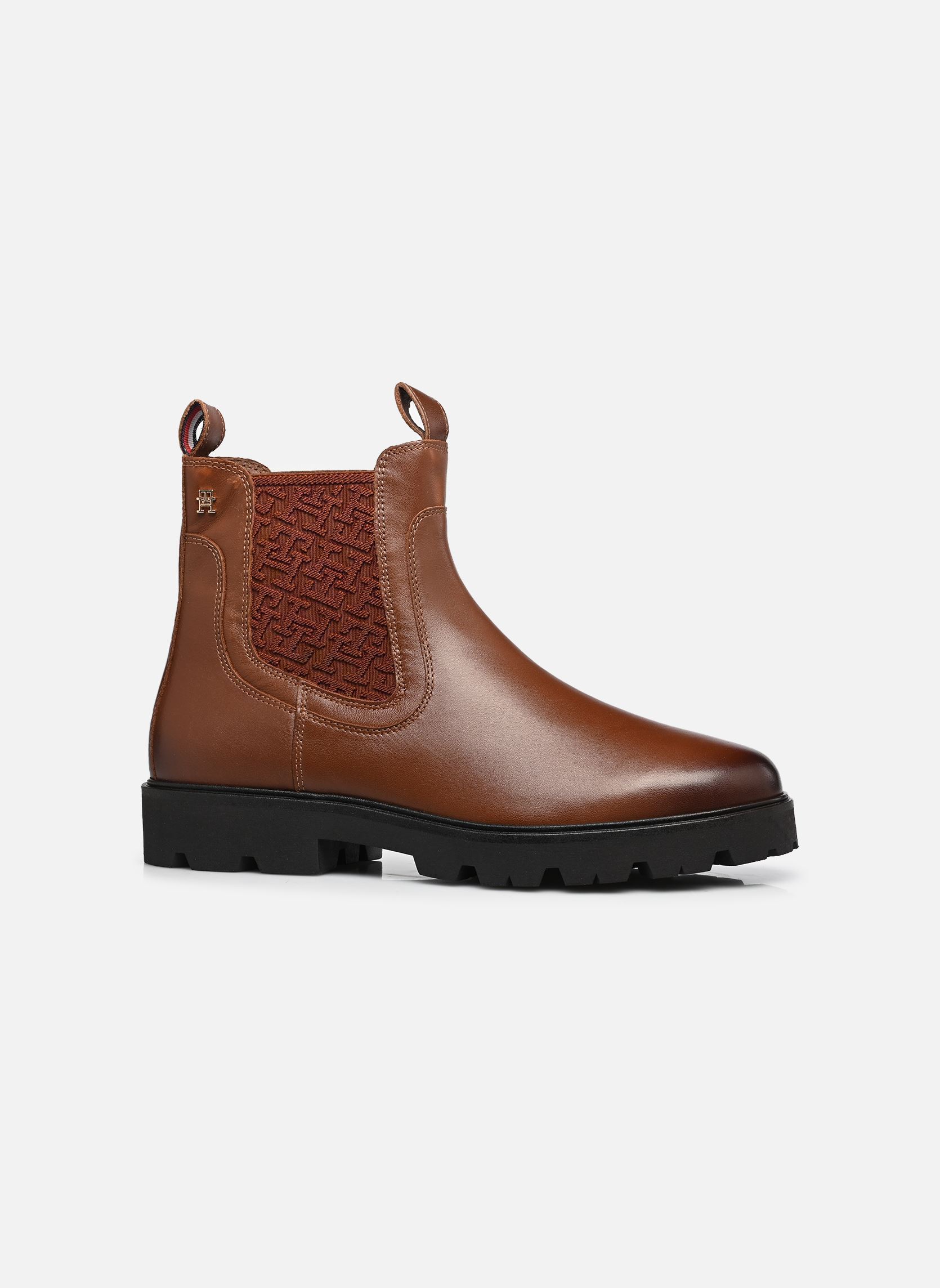 Stiefeletten und Stiefel TH MONOGRAM LEATHER damen braun Tommy Hilfiger Stiefeletten und Stiefel TH MONOGRAM LEATHER damen braun WINTER COGNAC