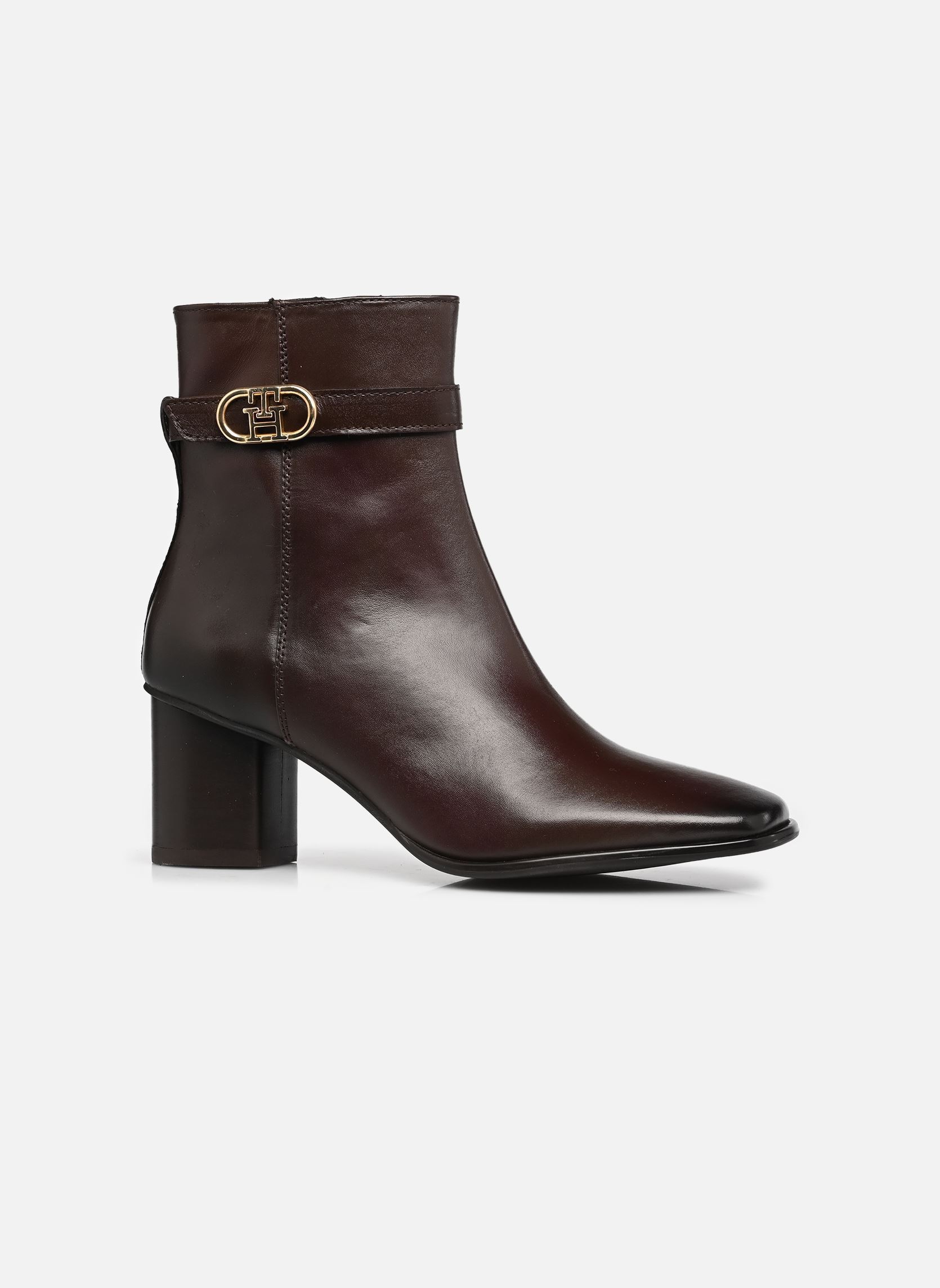 Bottines et boots TH STRAP LEATHER BLO femme marron Tommy Hilfiger Bottines et boots TH STRAP LEATHER BLO femme marron COCOA