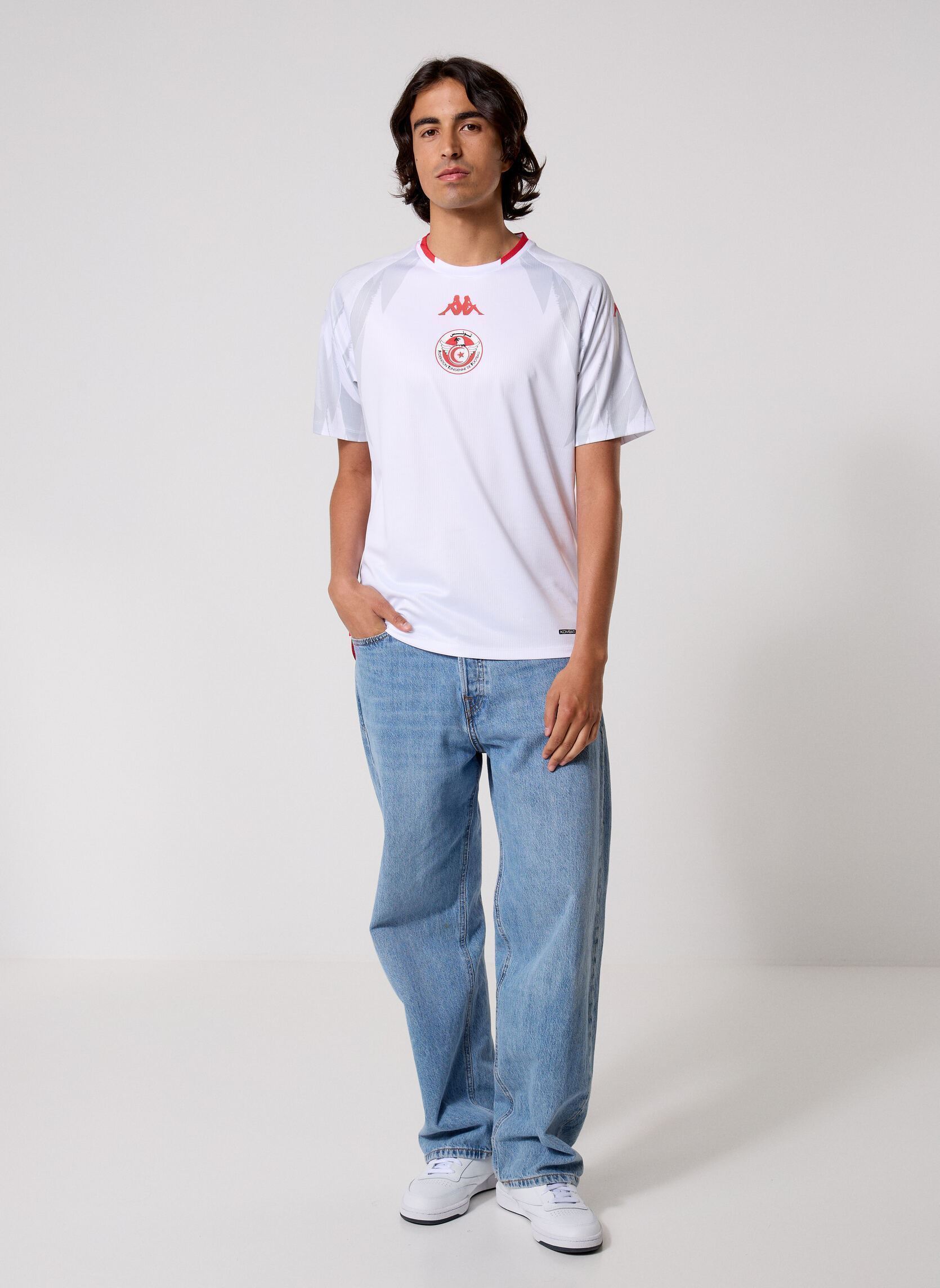 Tee-shirts 2027 HOME TUNISIA homme blanc Kappa Tee-shirts 2027 HOME TUNISIA homme blanc WHITE - RED