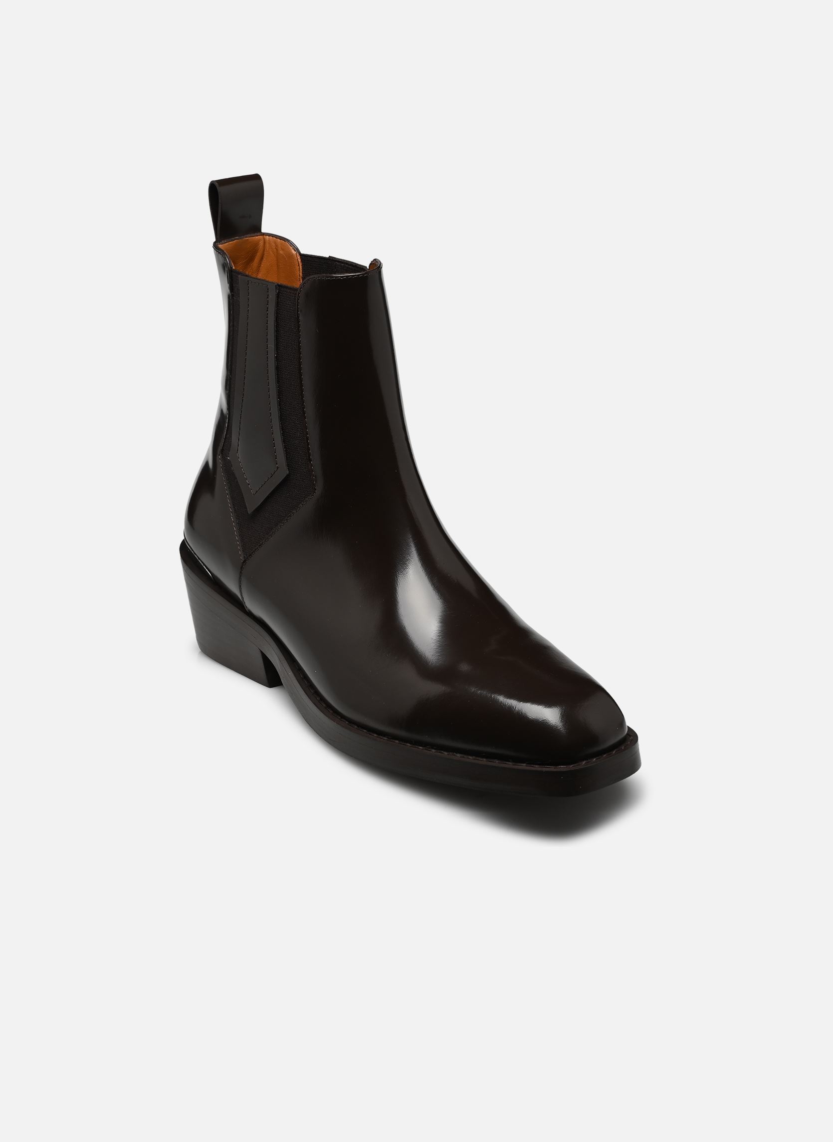 Bottines et boots Clyde femme marron Socque Bottines et boots Clyde femme marron CUIR GLACÉ CHOCOLAT