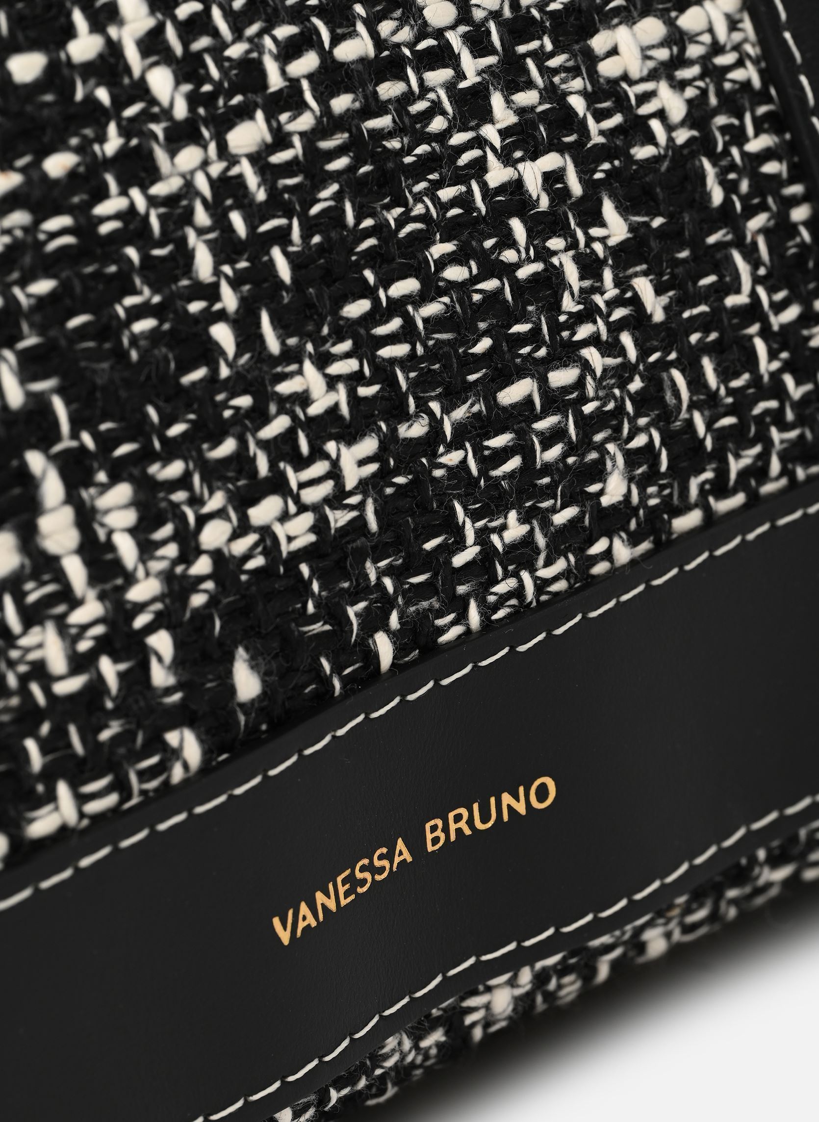 Grote winkelzak Cabas L en Tweed Bicolor dames zwart Vanessa Bruno Grote winkelzak Cabas L en Tweed Bicolor dames zwart NOIR/BLANC