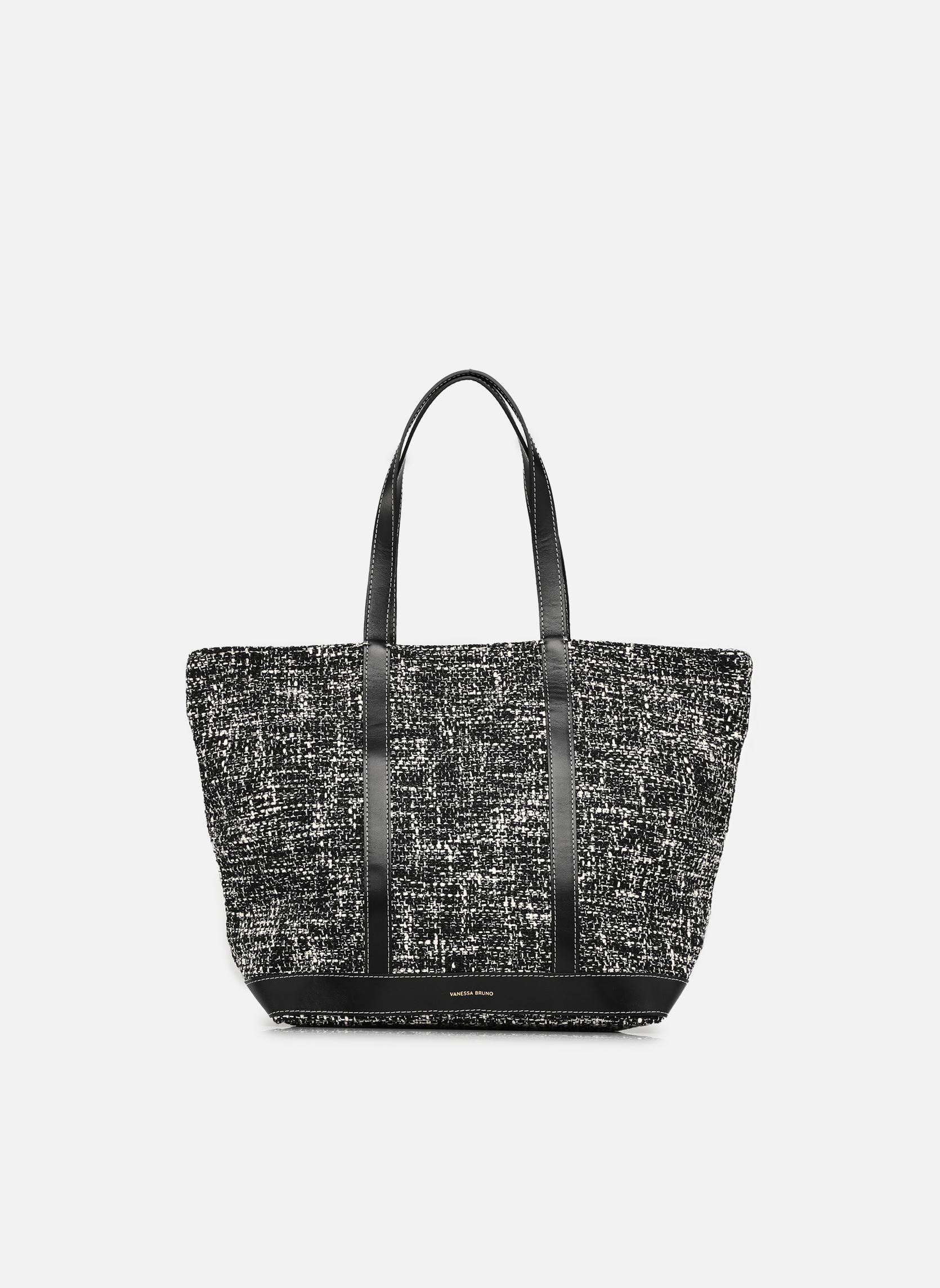 Grote winkelzak Cabas L en Tweed Bicolor dames zwart Vanessa Bruno Grote winkelzak Cabas L en Tweed Bicolor dames zwart NOIR/BLANC