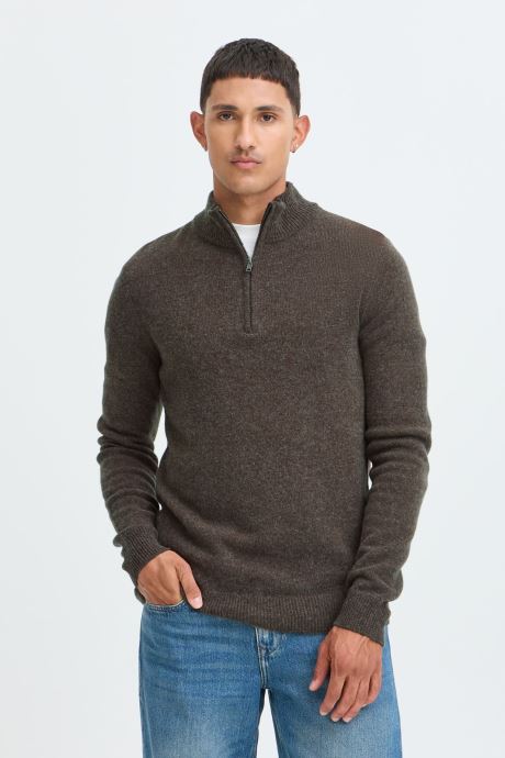 Blend Truien Bhbranko Halfzipp Knit Noos heren bruin