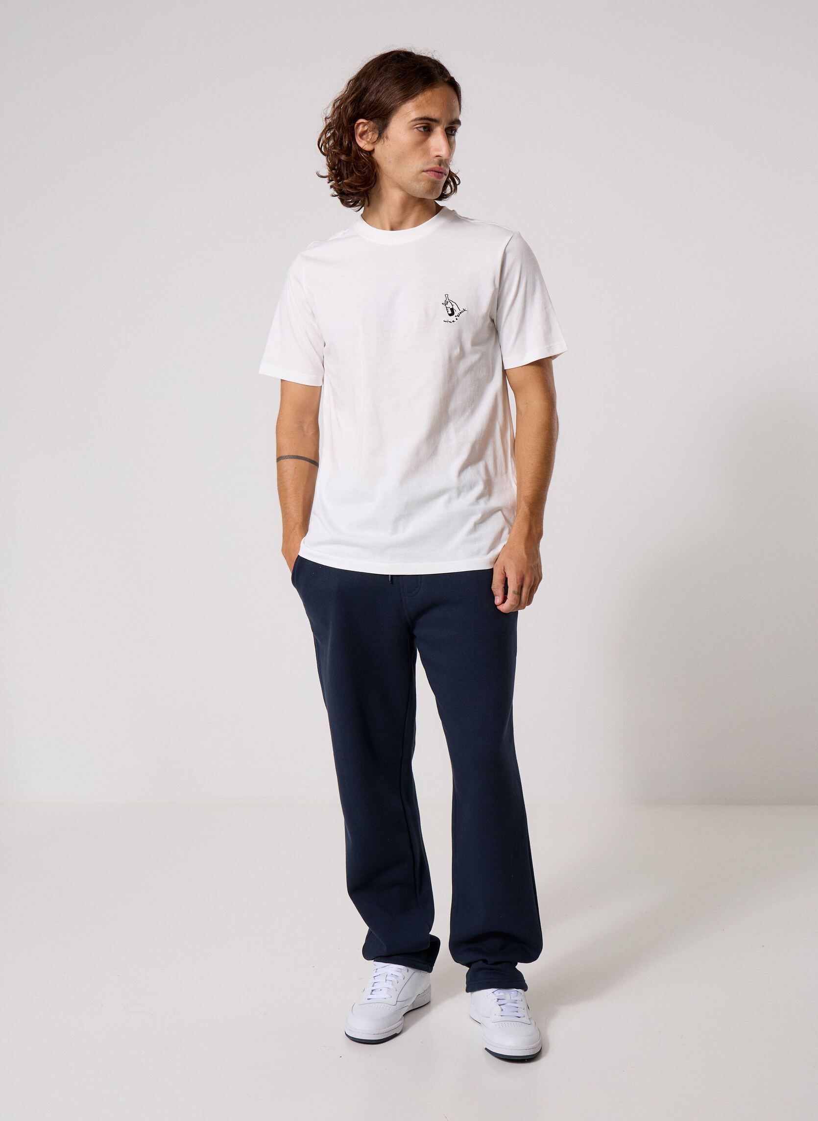 Tee-shirts Bhkaz S/S Emb Tee homme blanc Blend Tee-shirts Bhkaz S/S Emb Tee homme blanc SNOW WHITE WINE