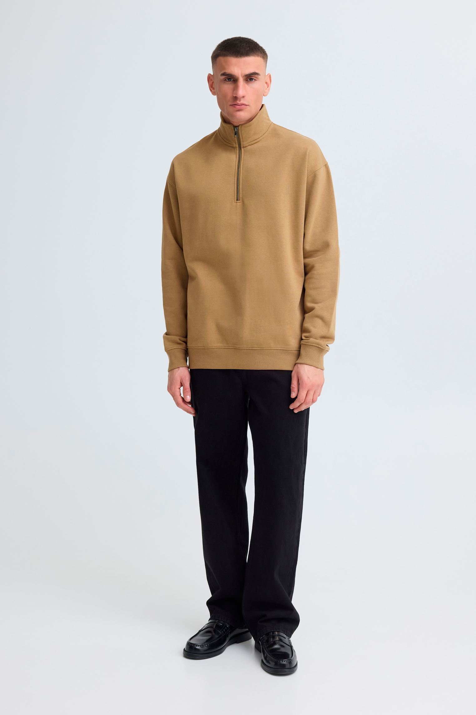Sweats Sdlenz Halfzip homme camel SOLID Sweats Sdlenz Halfzip homme camel ERMINE