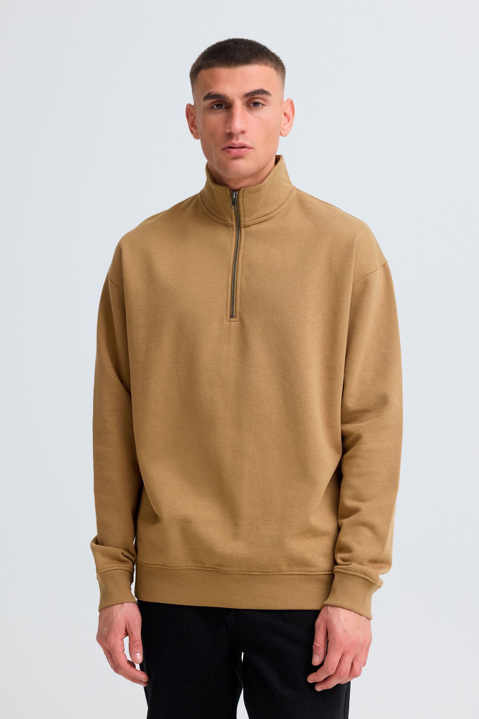 Sweats Sdlenz Halfzip homme camel SOLID Sweats Sdlenz Halfzip homme camel ERMINE