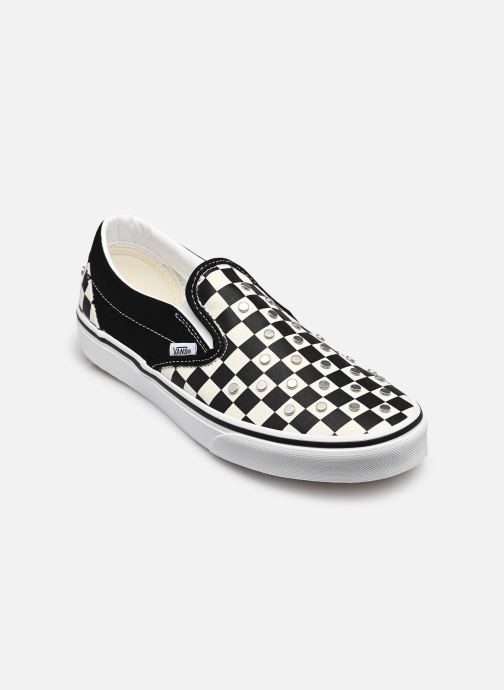 Vans Baskets basses Classic Slip-On checkerboard femme noir