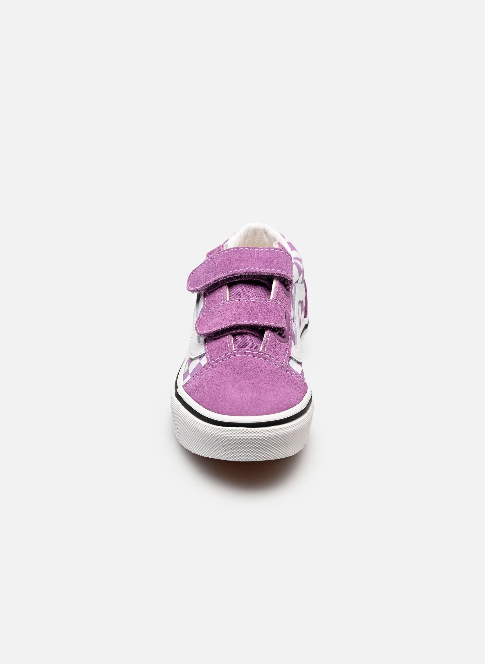 Niedrige Sneaker Old Skool V Checkerboard mädchen violett Vans Niedrige Sneaker Old Skool V Checkerboard mädchen violett PRISM PURPLE