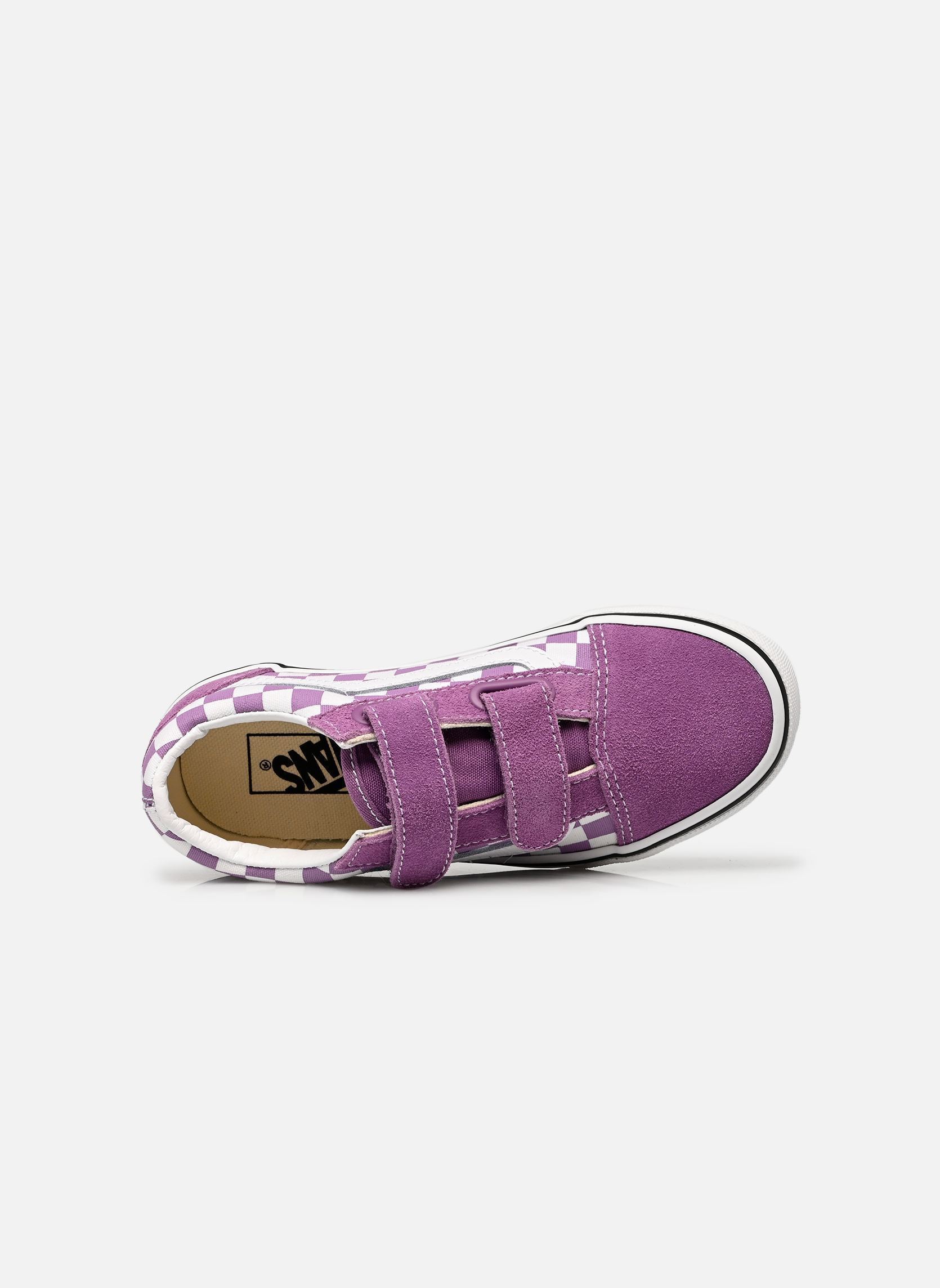 Niedrige Sneaker Old Skool V Checkerboard mädchen violett Vans Niedrige Sneaker Old Skool V Checkerboard mädchen violett PRISM PURPLE