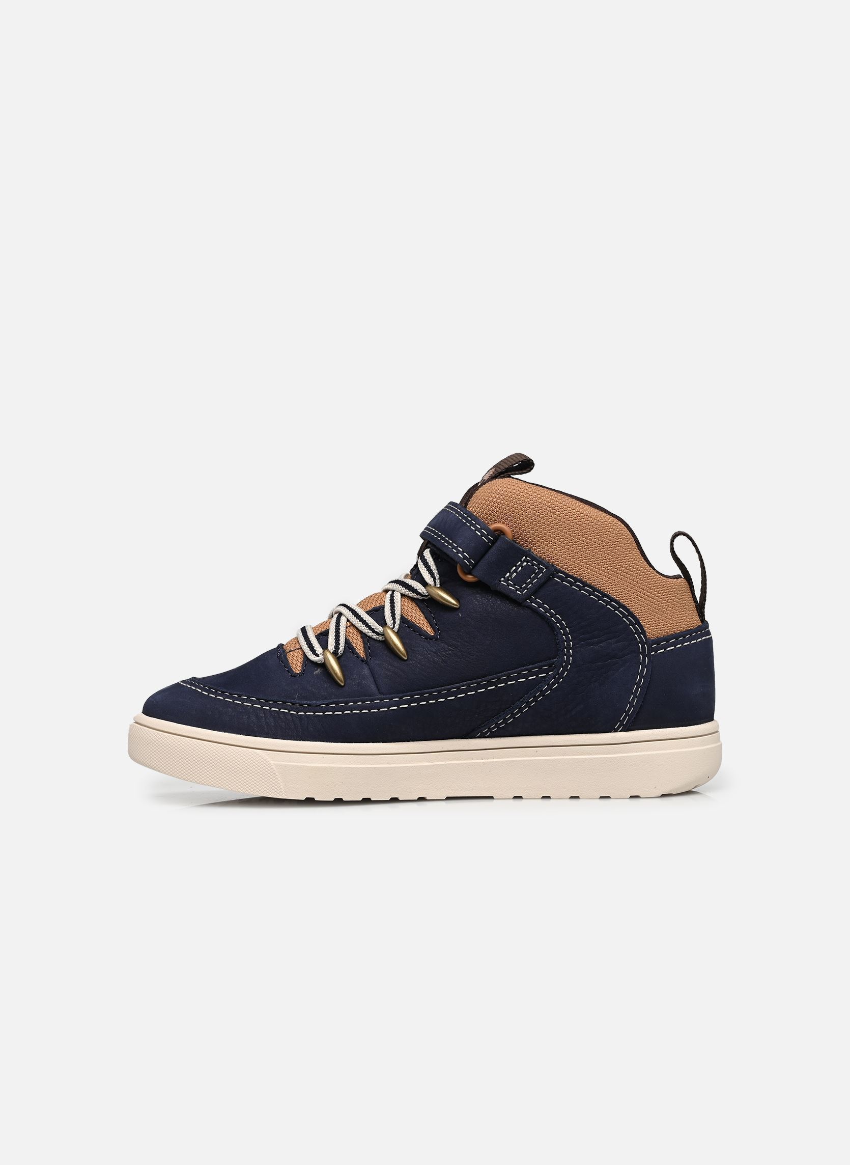 Baskets Lisbon Street mid sneaker garçon bleu Timberland Baskets Lisbon Street mid sneaker garçon bleu DK BLUE NUBUCK W MD BROWN