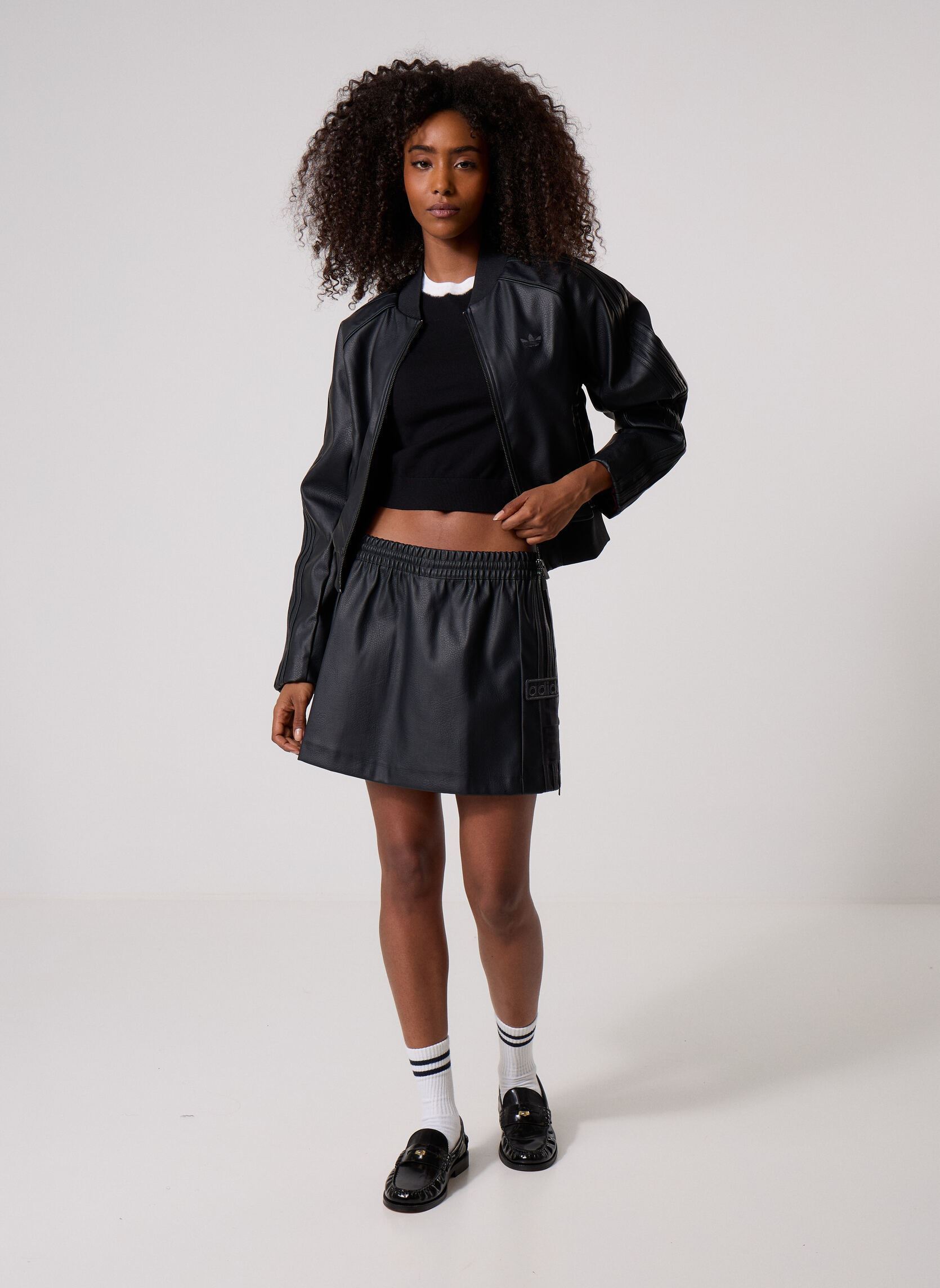 Tee-shirts KNIT TEE femme noir adidas originals Tee-shirts KNIT TEE femme noir BLACK/WHITE