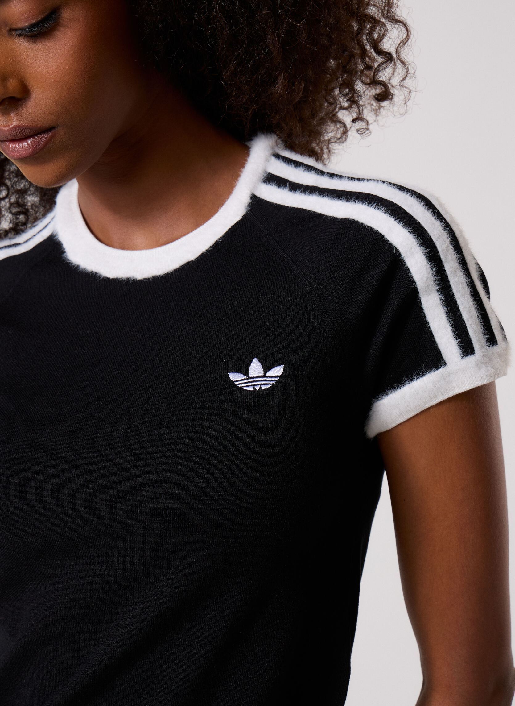 Tee-shirts KNIT TEE femme noir adidas originals Tee-shirts KNIT TEE femme noir BLACK/WHITE
