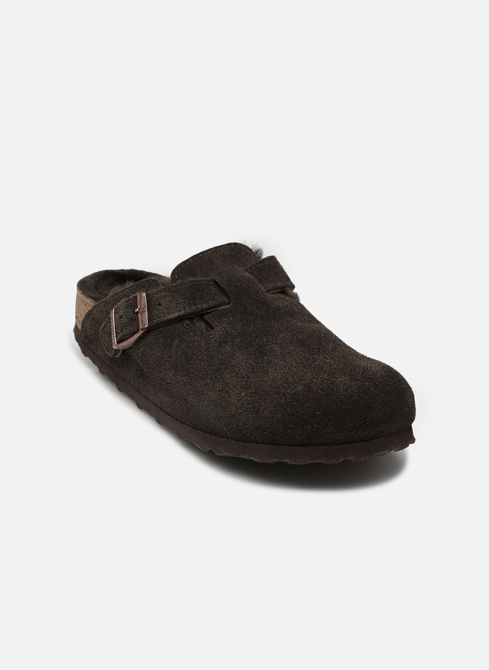 Mules et sabots Boston Shearling Suede - Narrow femme marron Birkenstock Mules et sabots Boston Shearling Suede - Narrow femme marron MOCCA