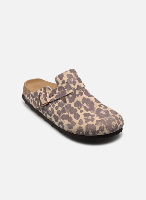 Birkenstock Mules et sabots Boston Print Suede - Narrow femme beige