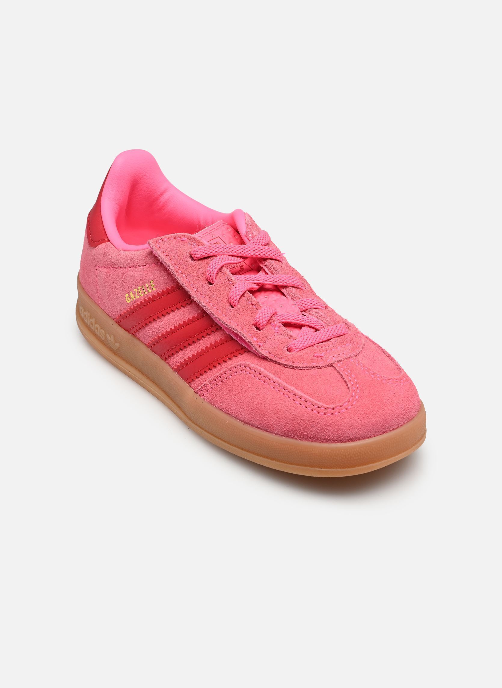 Baskets basses GAZELLE INDOOR CF E fille rose adidas originals Baskets basses GAZELLE INDOOR CF E fille rose LUCPNK/TMVIRE/GOLDMT