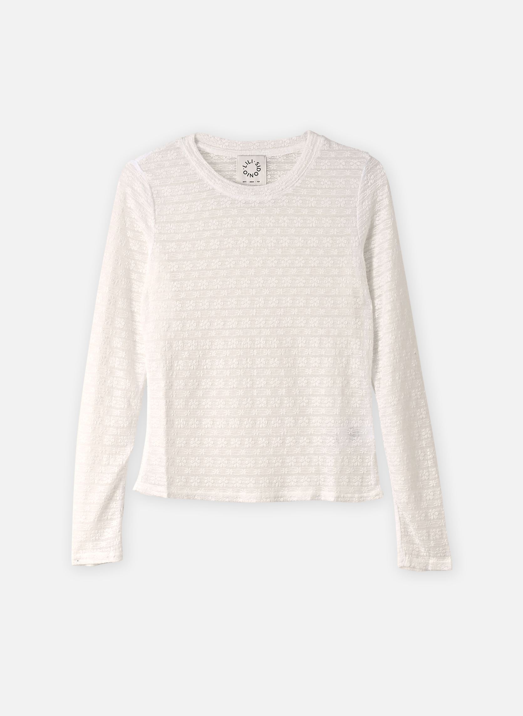 T-shirts Young Ladies Knitted Top-TL476CEN dames wit Lili Sidonio T-shirts Young Ladies Knitted Top-TL476CEN dames wit WHITE