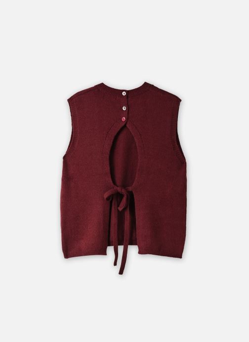 Molly Bracken Pulls Ladies Knitted Sleeveless Sweater-EF1582 femme bordeaux