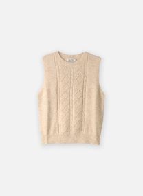 Pulls Ladies Knitted Sleeveless Sweater-LA2046 femme beige