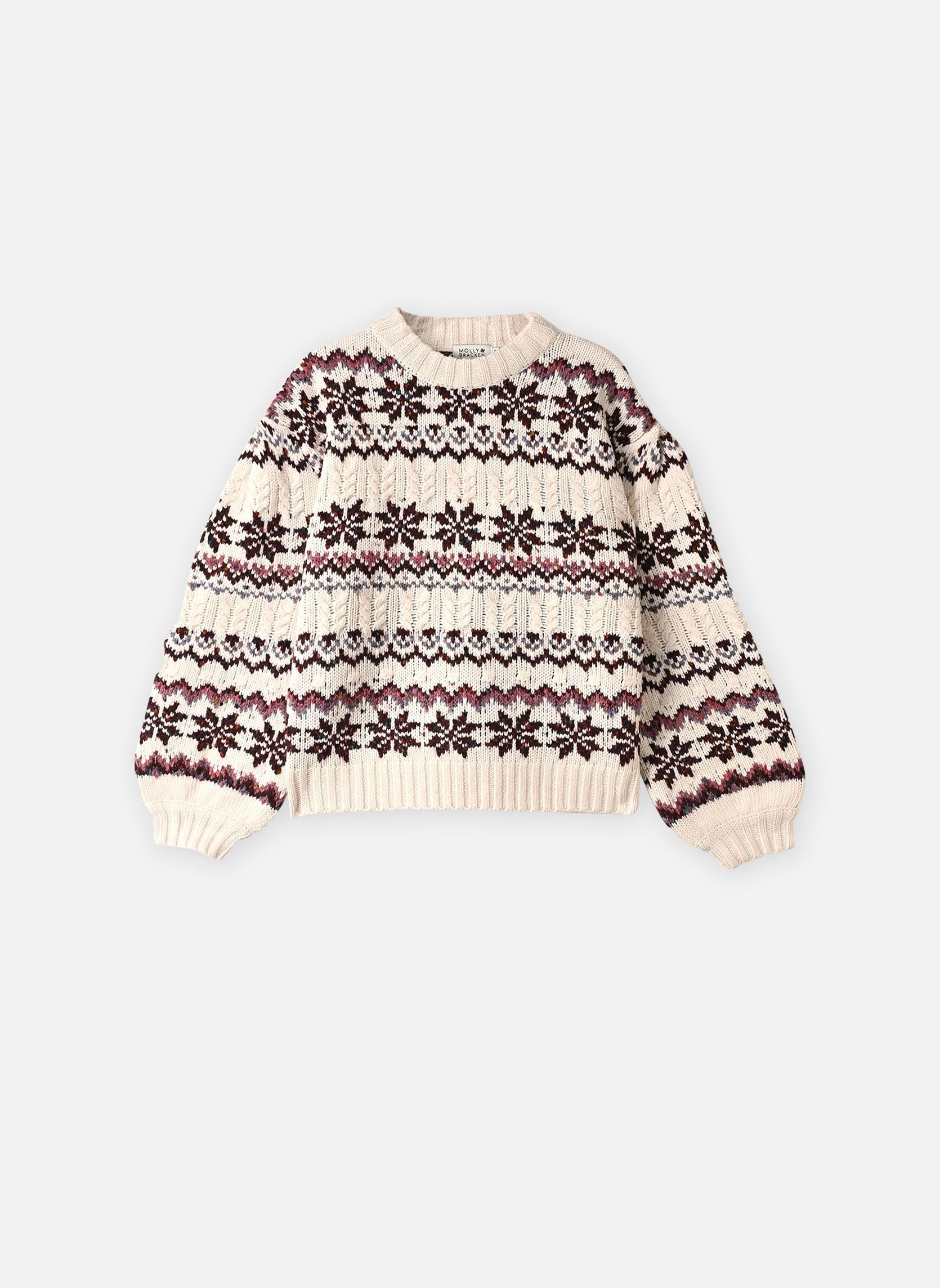 Pulls Ladies Knitted Sweater-BT220EH femme multicolore Molly Bracken Pulls Ladies Knitted Sweater-BT220EH femme multicolore OFFWHITE