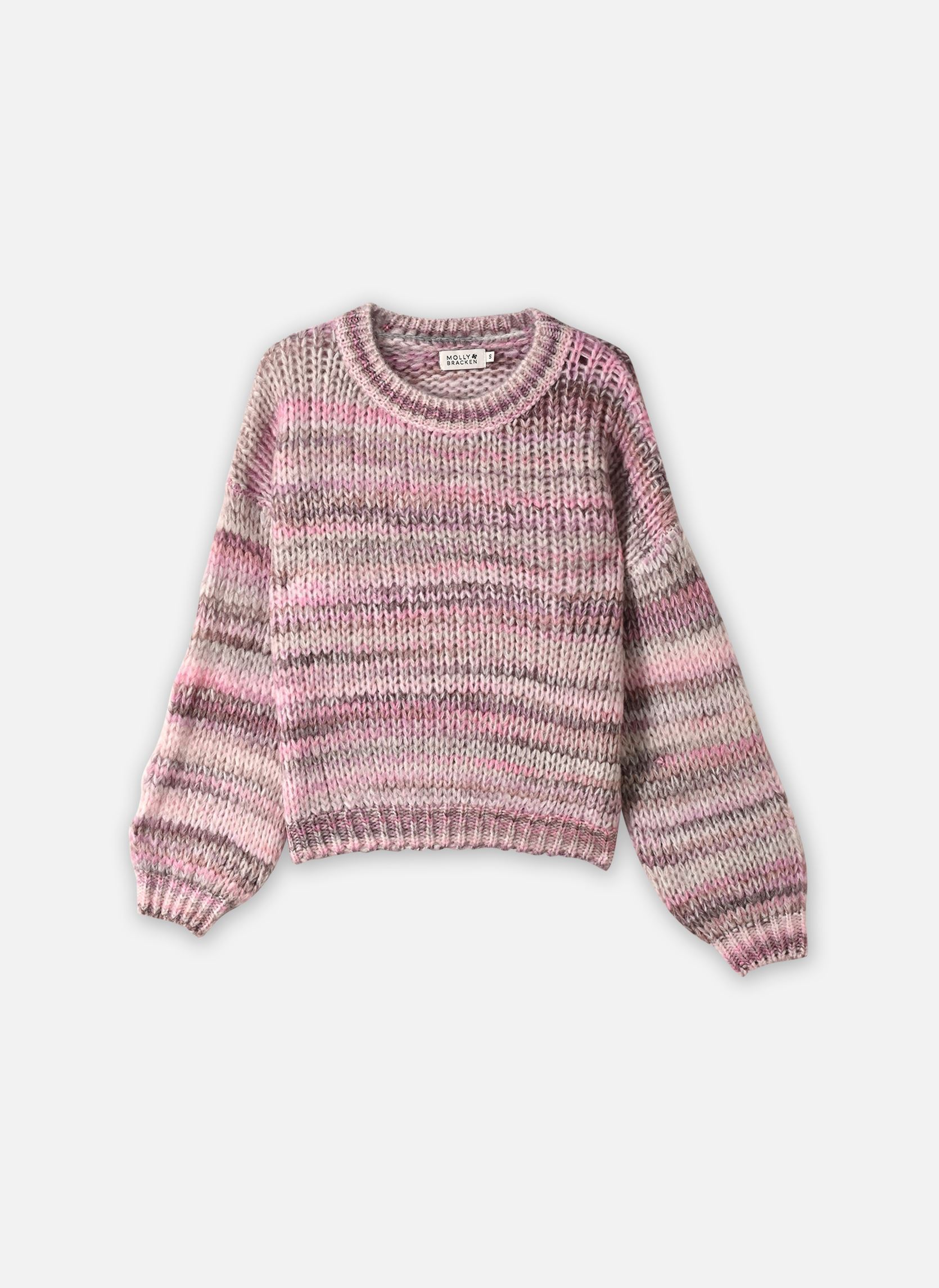 Pulls Ladies Knitted Sweater-LA1376EN femme rose Molly Bracken Pulls Ladies Knitted Sweater-LA1376EN femme rose PINK