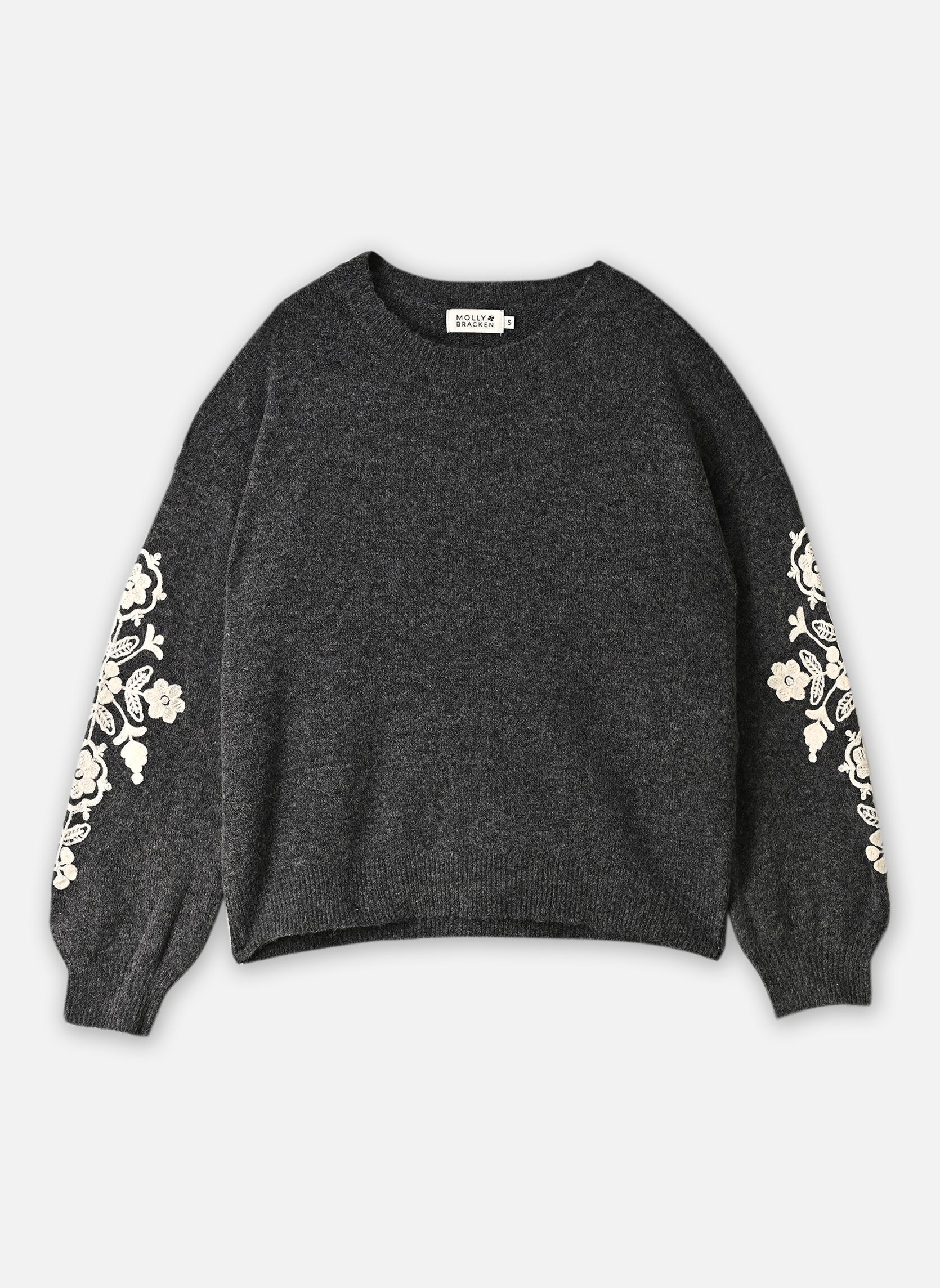 Pulls Ladies Knitted Sweater-LA2027EN femme gris Molly Bracken Pulls Ladies Knitted Sweater-LA2027EN femme gris ASH DARK GREY