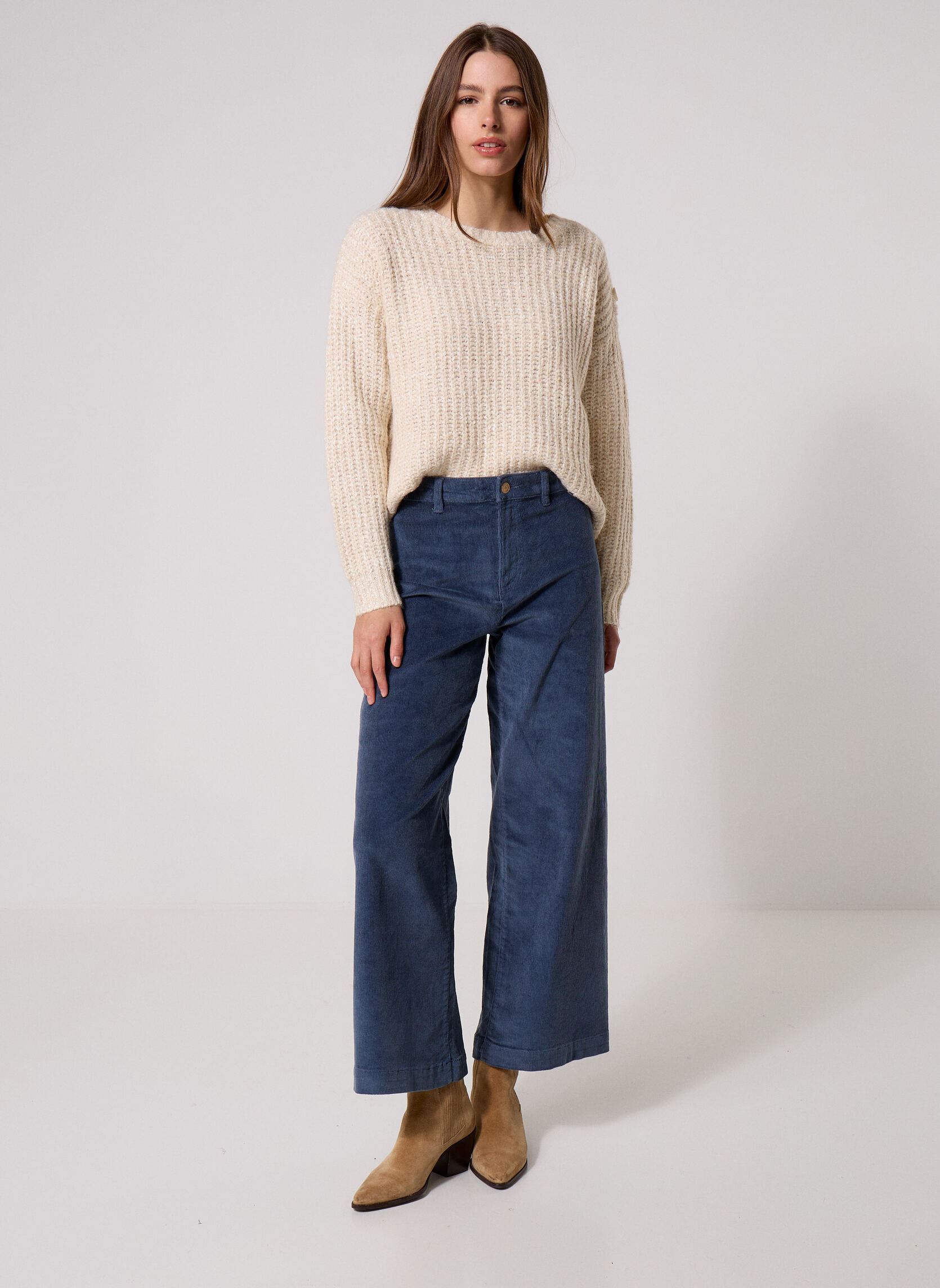 Pulls Ladies Knitted Sweater-LA2037EN femme beige Molly Bracken Pulls Ladies Knitted Sweater-LA2037EN femme beige CREAM