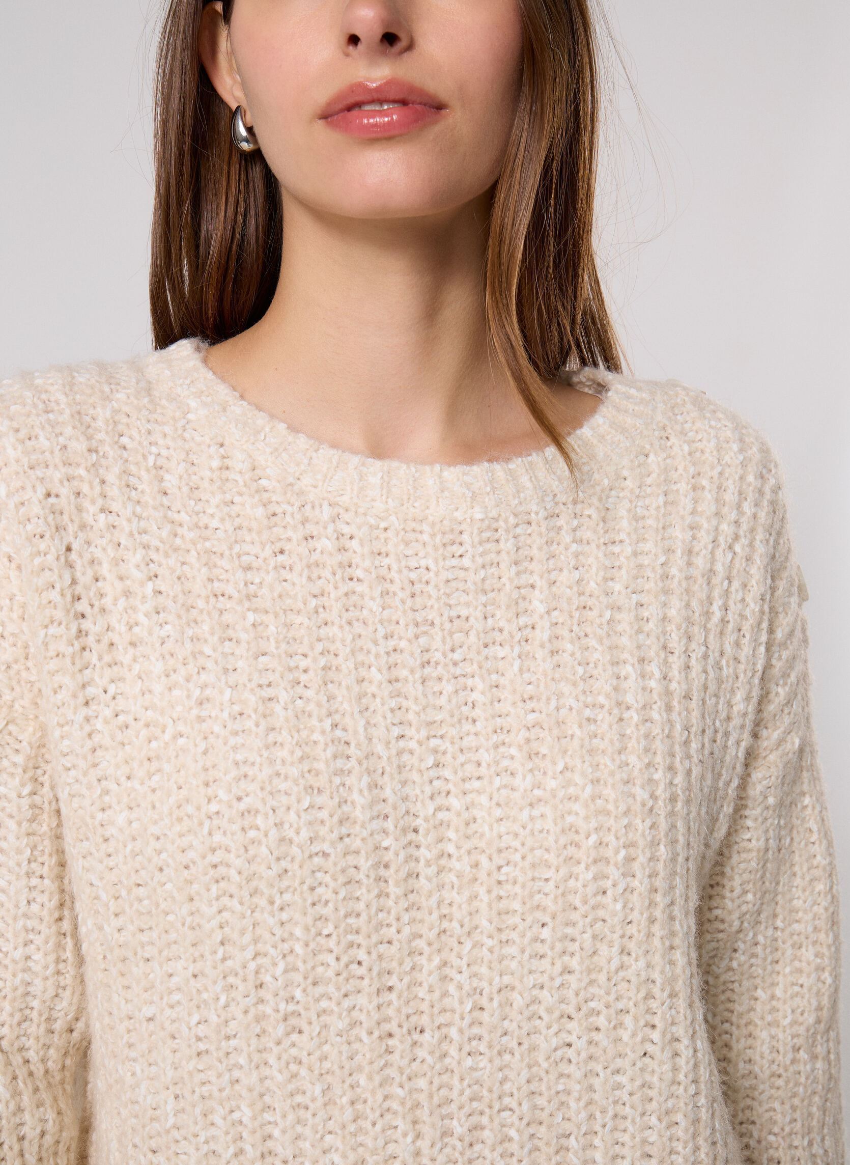 Pulls Ladies Knitted Sweater-LA2037EN femme beige Molly Bracken Pulls Ladies Knitted Sweater-LA2037EN femme beige CREAM