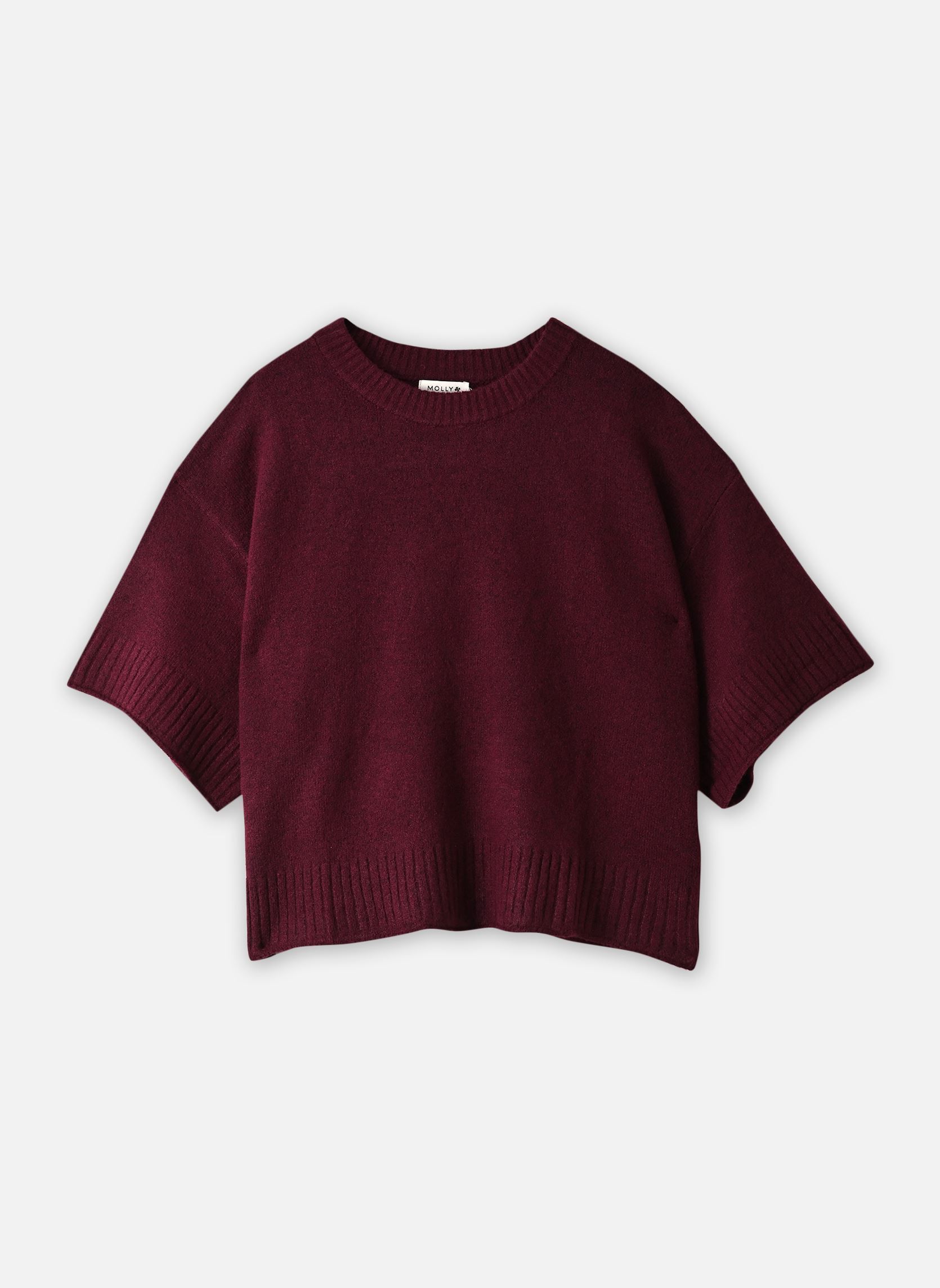 Pulls Ladies Knitted Sweater-LA2064EN femme violet Molly Bracken Pulls Ladies Knitted Sweater-LA2064EN femme violet DARK RED