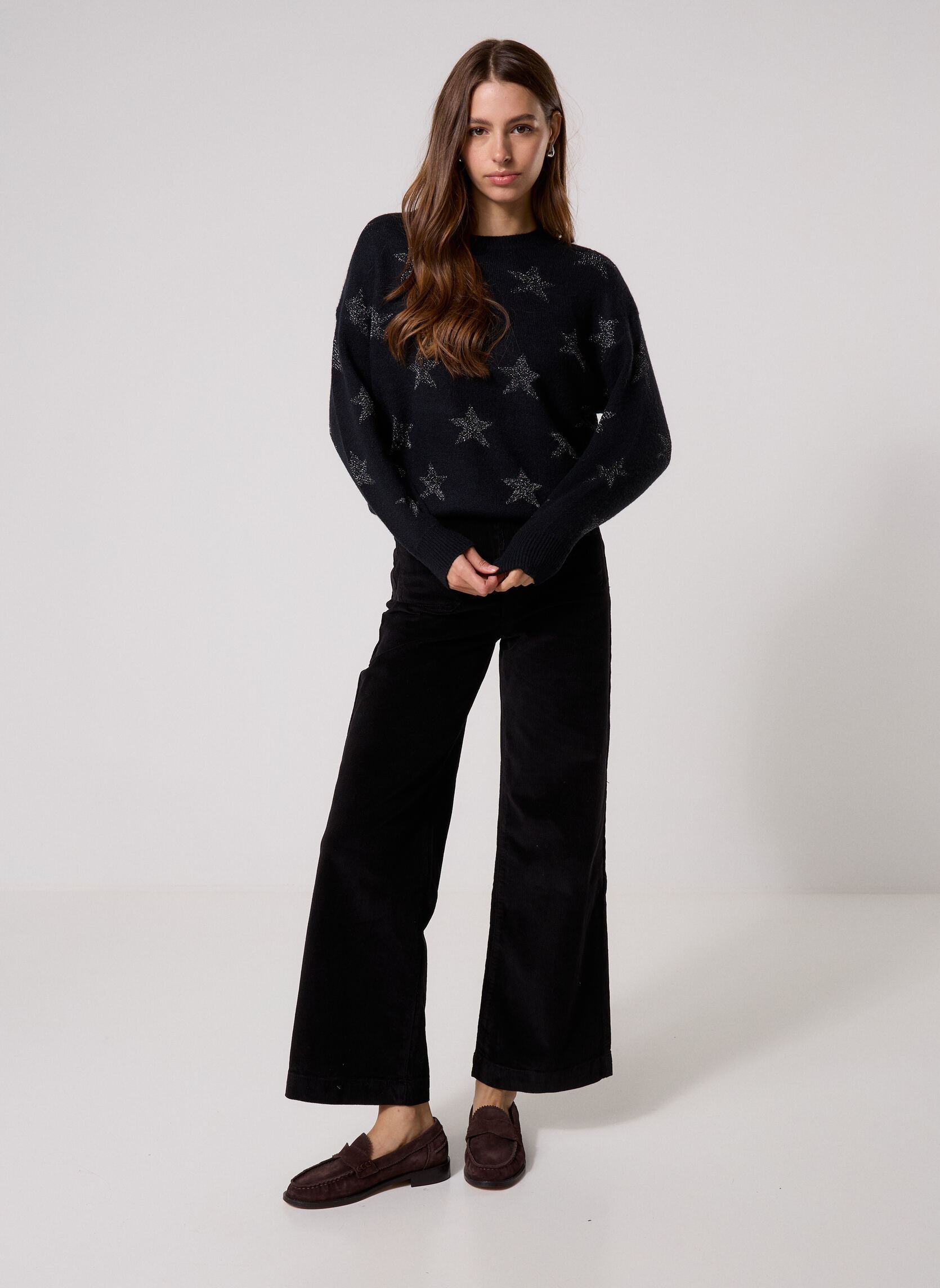 Pulls Ladies Knitted Sweater-LA855BEN femme noir Molly Bracken Pulls Ladies Knitted Sweater-LA855BEN femme noir BLACK