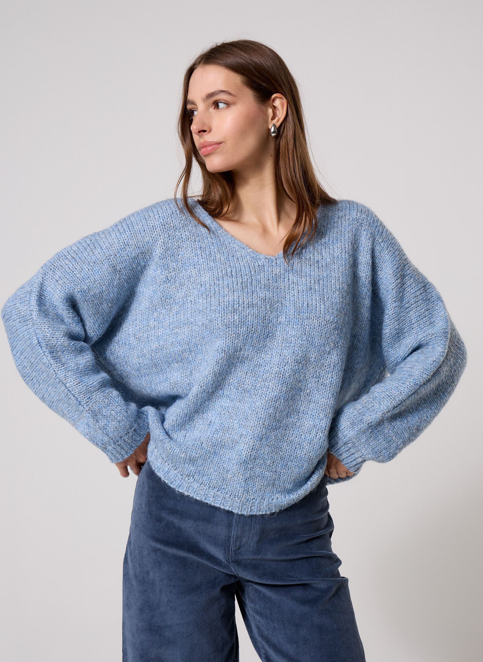 Pulls Ladies Knitted Sweater-LAS149EN femme bleu Molly Bracken Pulls Ladies Knitted Sweater-LAS149EN femme bleu DENIM BLUE