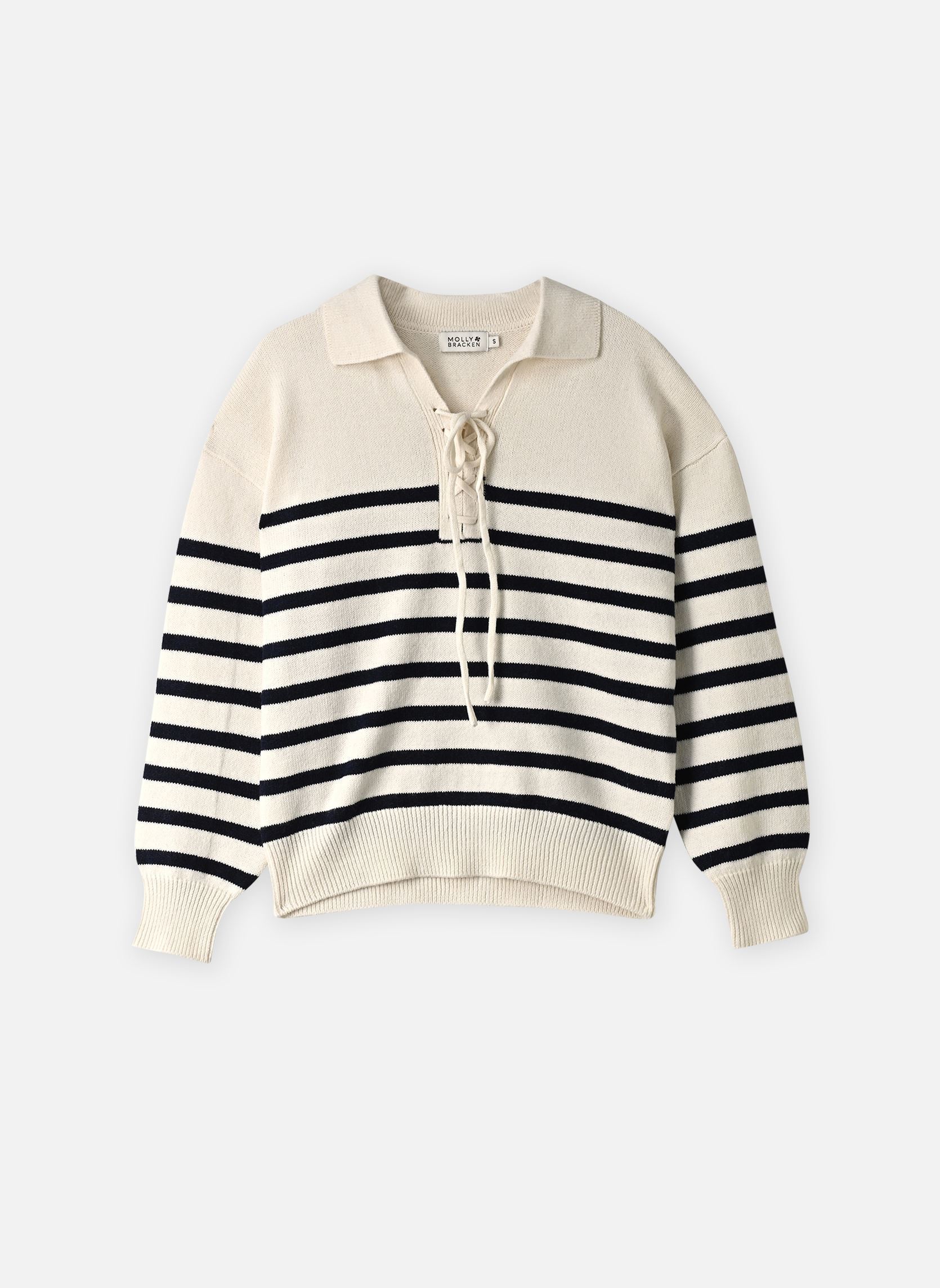 Pulls Ladies Knitted Sweater-T2330EN femme blanc Molly Bracken Pulls Ladies Knitted Sweater-T2330EN femme blanc OFFWHITE/NAVY