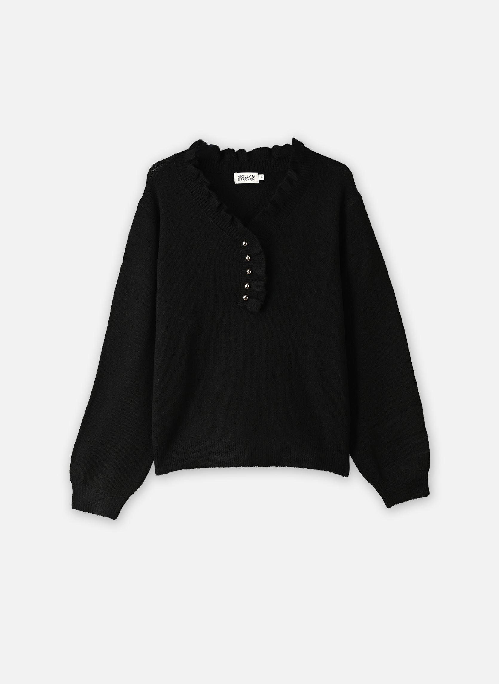 Pullover Ladies Knitted Sweater-T2334EN damen schwarz Molly Bracken Pullover Ladies Knitted Sweater-T2334EN damen schwarz BLACK