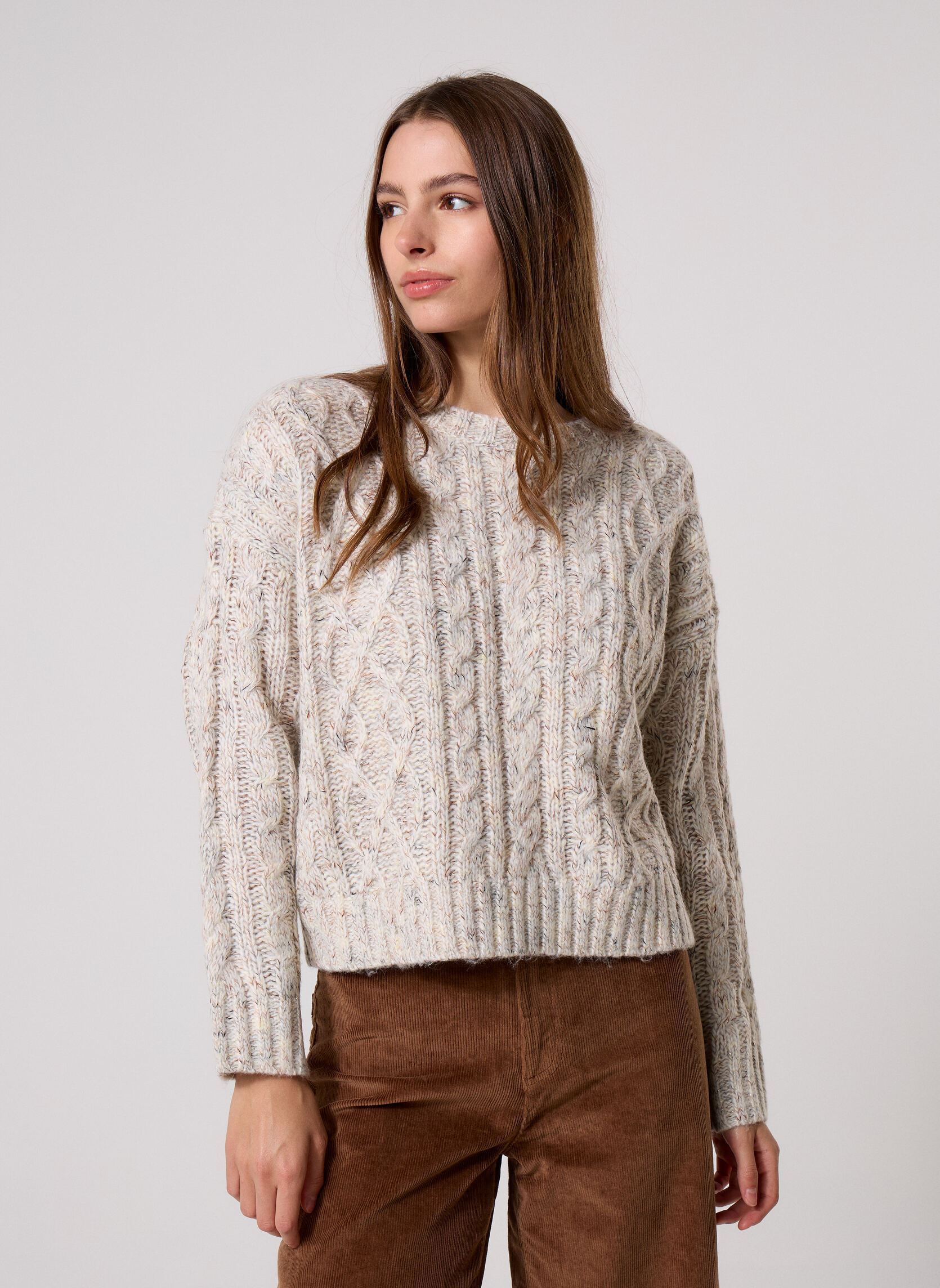 Pulls Ladies Knitted Sweater-T2339EH femme beige Molly Bracken Pulls Ladies Knitted Sweater-T2339EH femme beige OFFWHITE