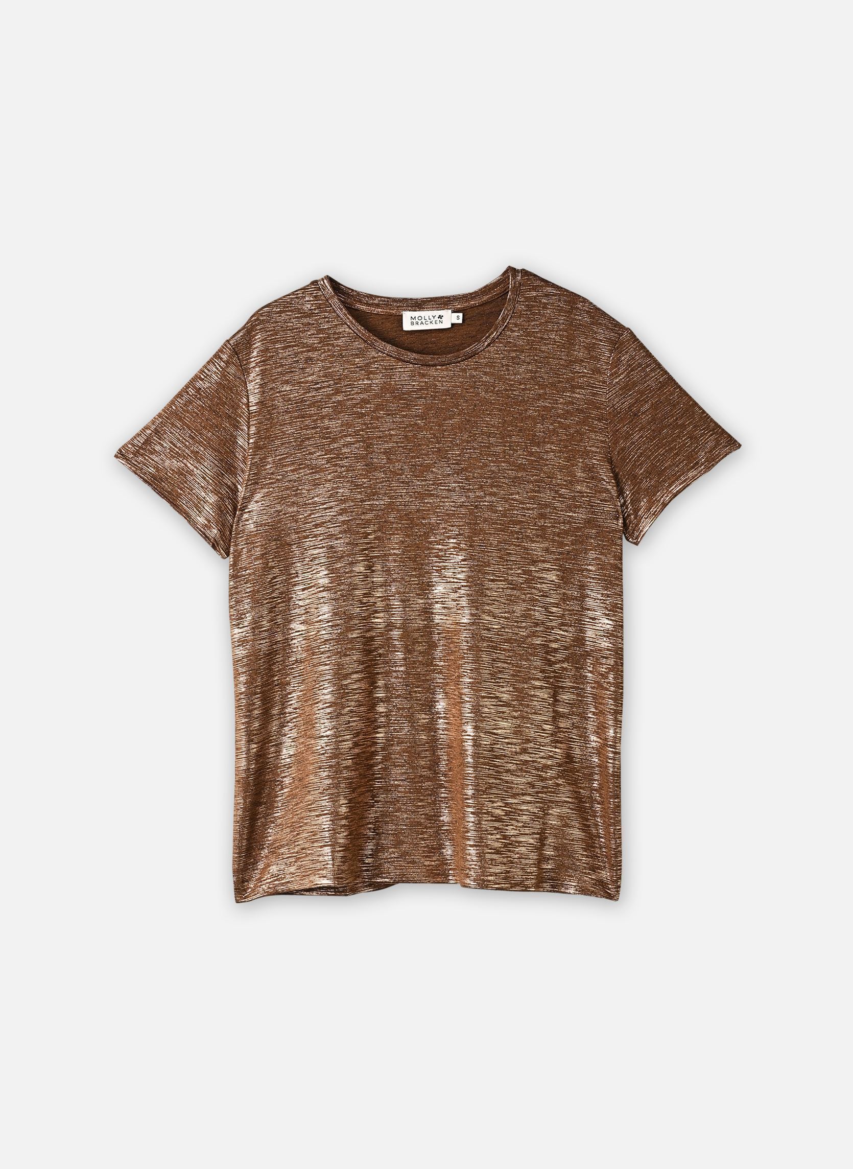 T-Shirts Ladies Knitted Tee-TS103EN damen braun Molly Bracken T-Shirts Ladies Knitted Tee-TS103EN damen braun CAMEL