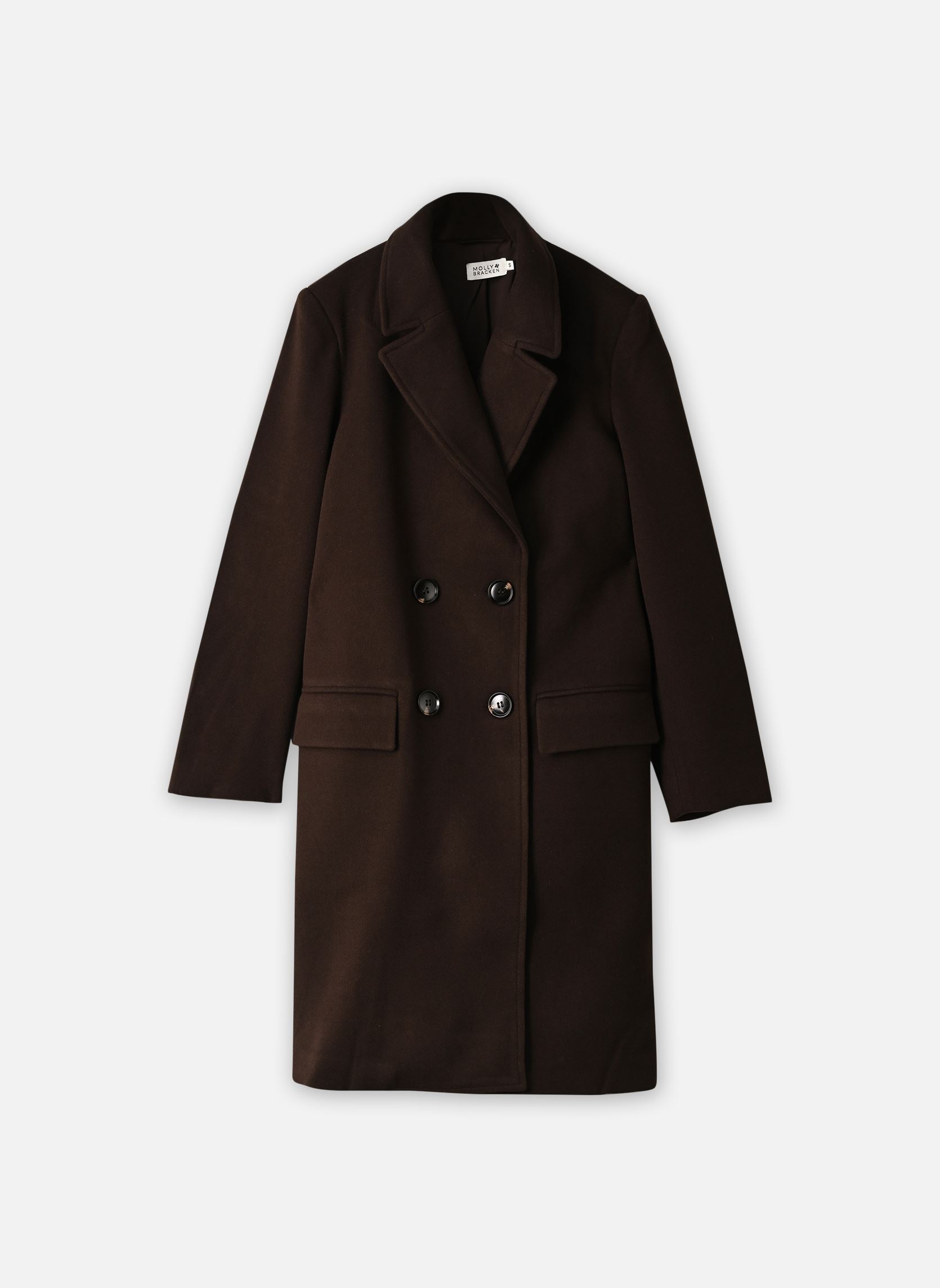 Klassische Mäntel Ladies Woven Coat-P1888EH damen braun Molly Bracken Klassische Mäntel Ladies Woven Coat-P1888EH damen braun CHOCOLATE