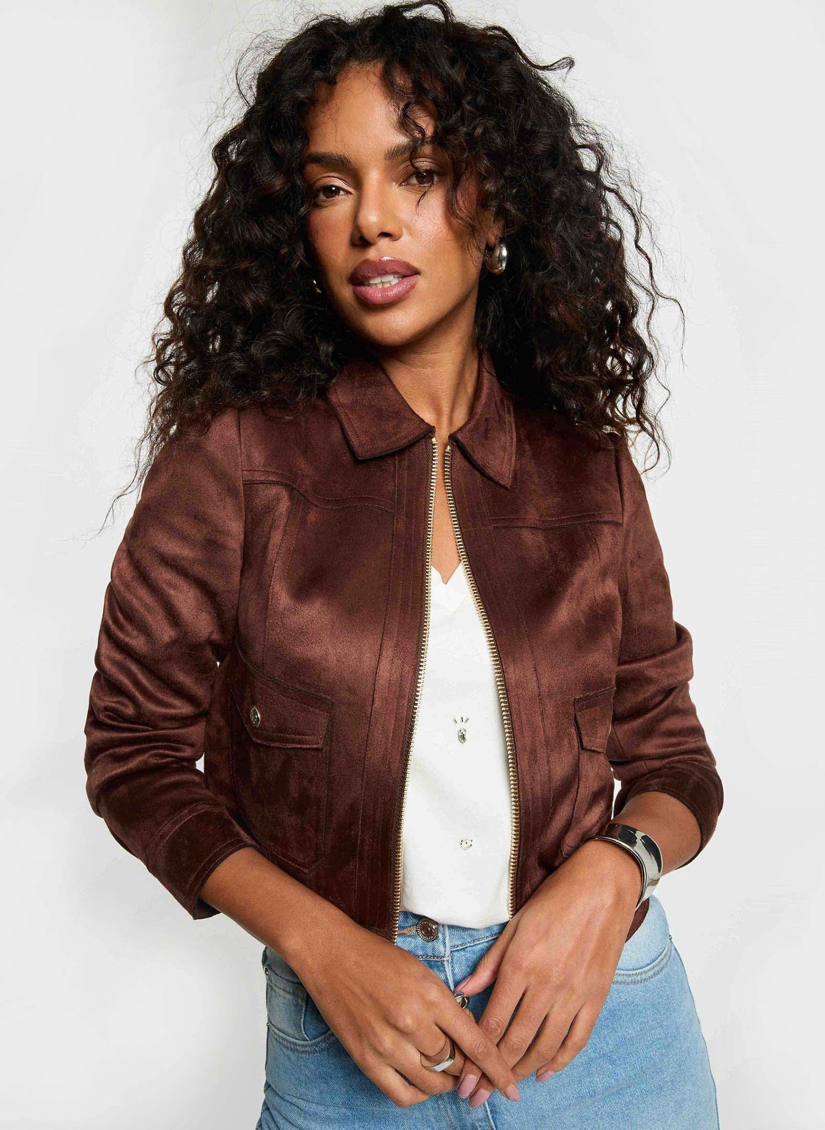 Vestes et manteaux 252-GLIVA femme marron Morgan Vestes et manteaux 252-GLIVA femme marron POTTING SOIL