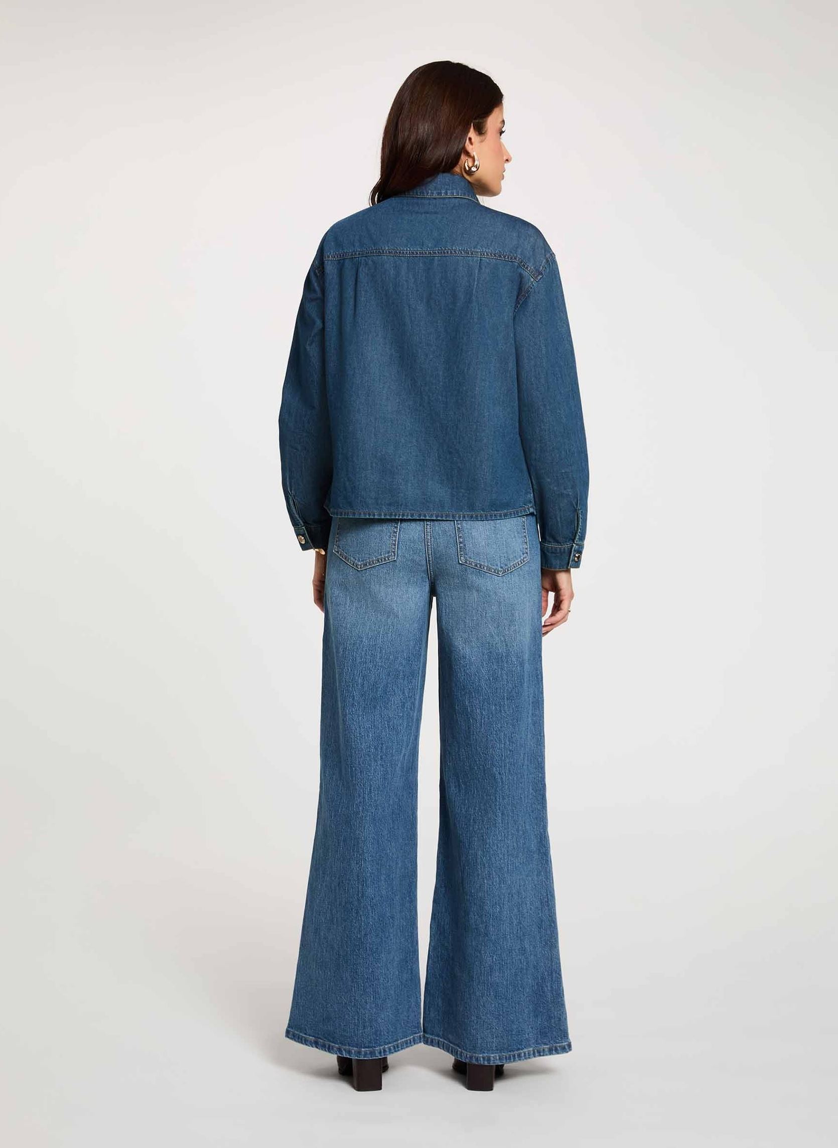 Hemden 262-CORINE dames blauw Morgan Hemden 262-CORINE dames blauw DENIM STONE