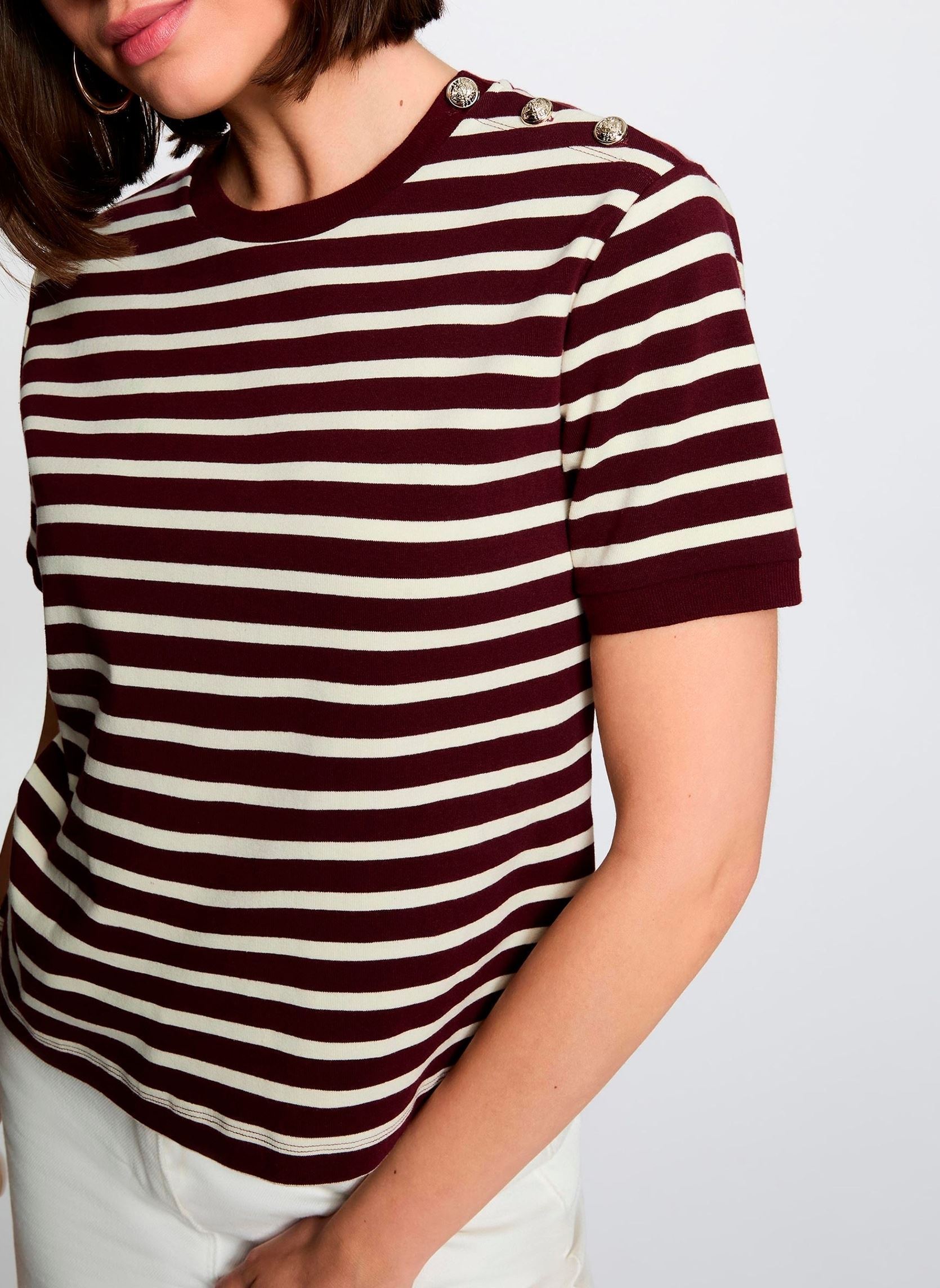 Tee-shirts 262-DFARO femme bordeaux Morgan Tee-shirts 262-DFARO femme bordeaux PRUNE/IVOIRE