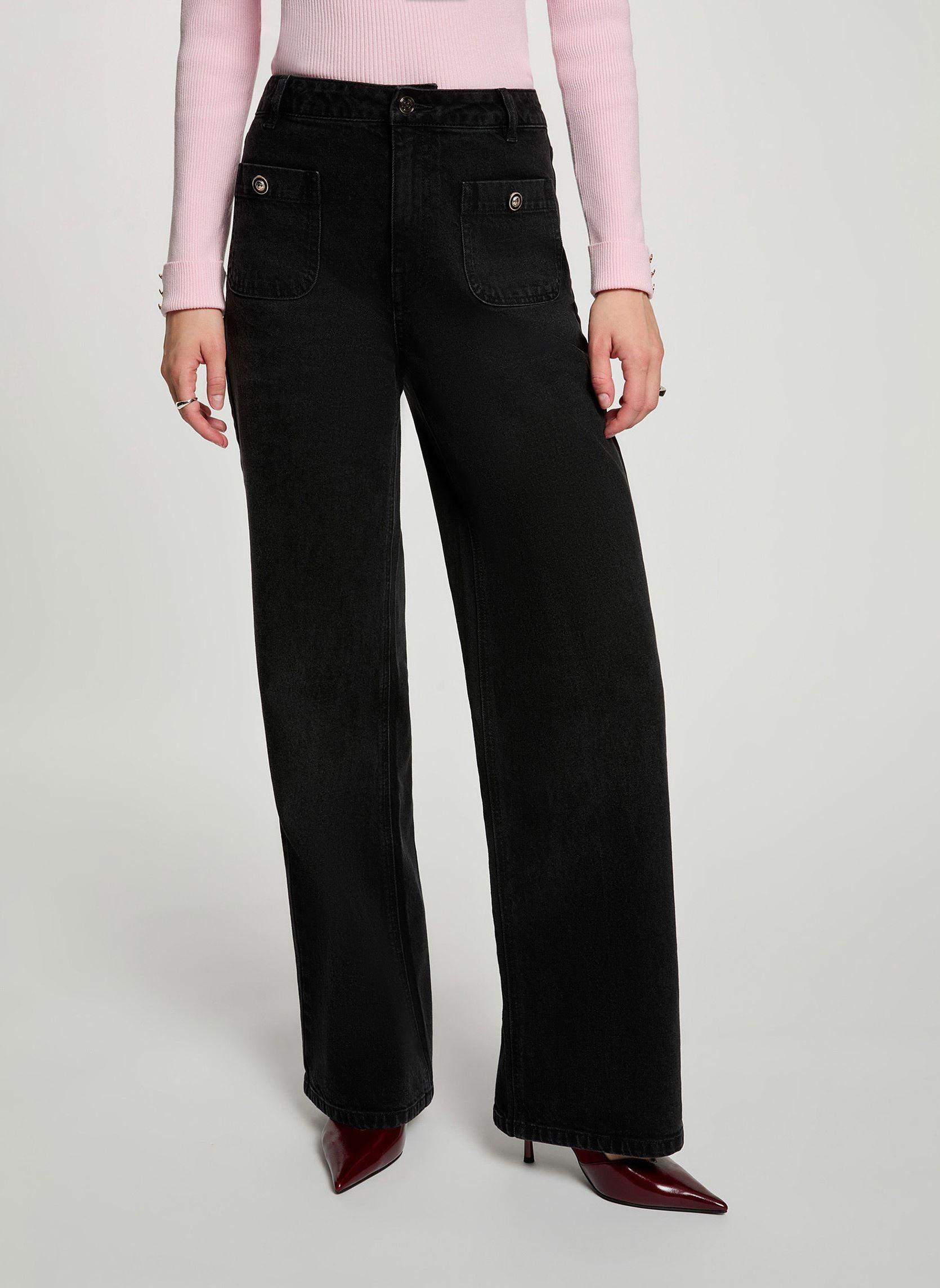 Jean large taille haute femme - vue 2