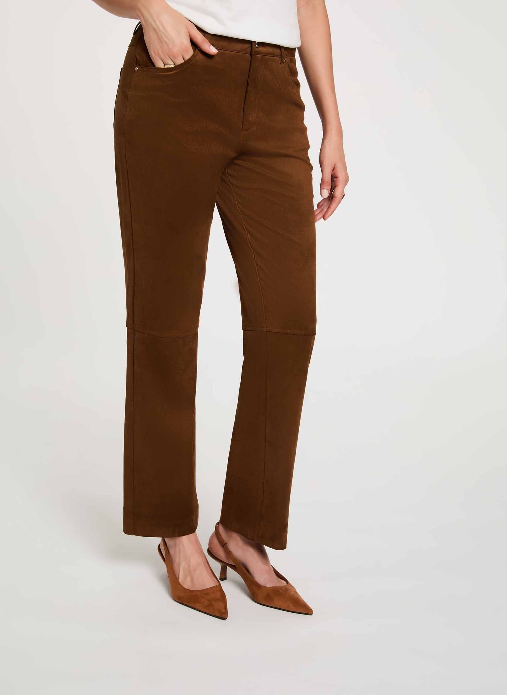 Pantalon droit suédine femme - vue 2