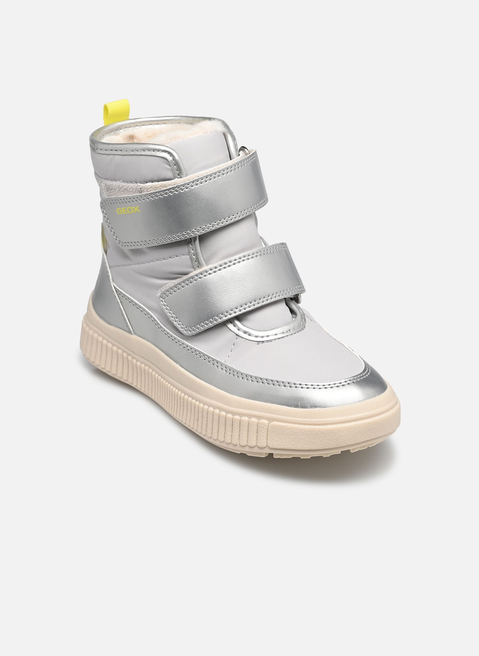 Bottines et bottes J Laquinny Girl B AB fille argent Geox Bottines et bottes J Laquinny Girl B AB fille argent SILVER/FLUO YELLOW
