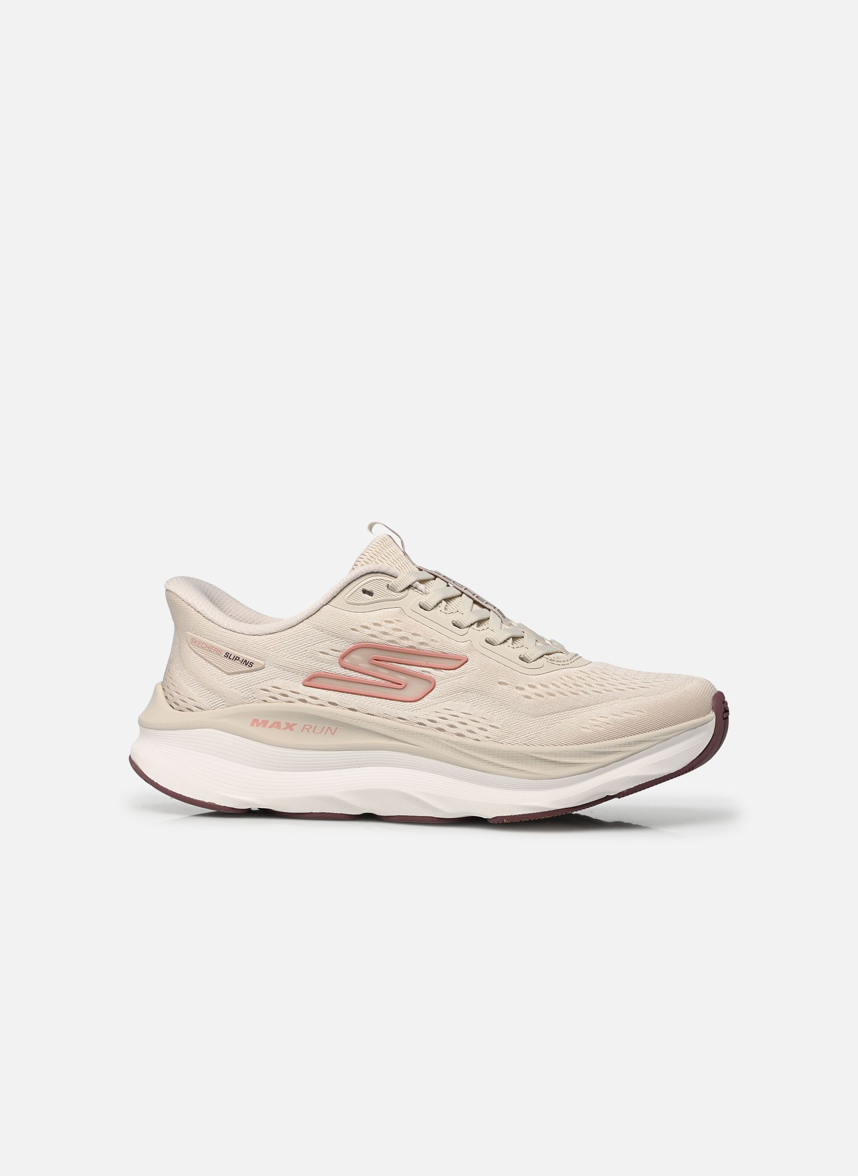 Baskets SLIP-INS MAX RUN femme beige Skechers Baskets SLIP-INS MAX RUN femme beige NAT