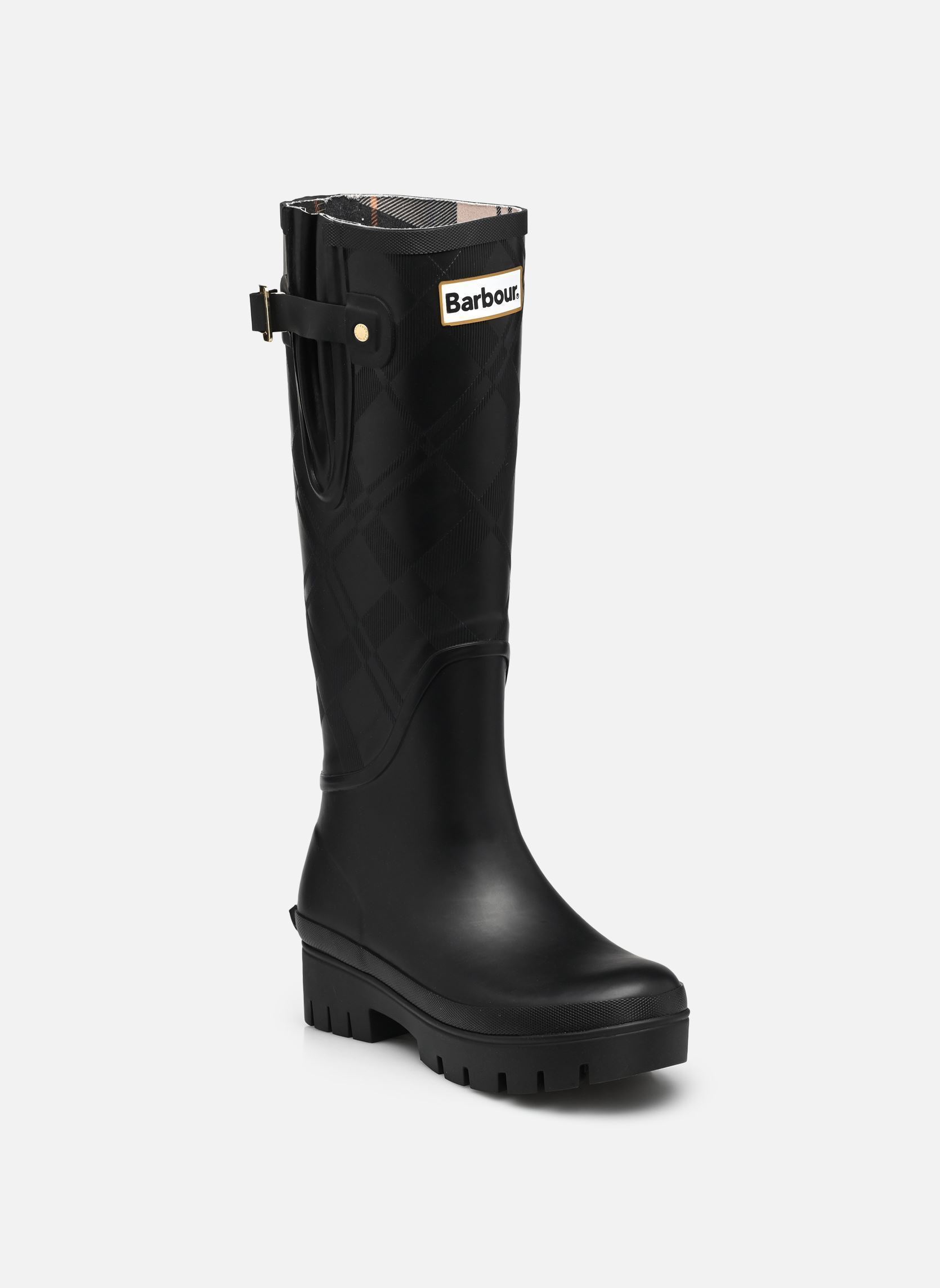 Gummistiefel Leighton Tartan Tall Welly damen schwarz Barbour Gummistiefel Leighton Tartan Tall Welly damen schwarz BLACK