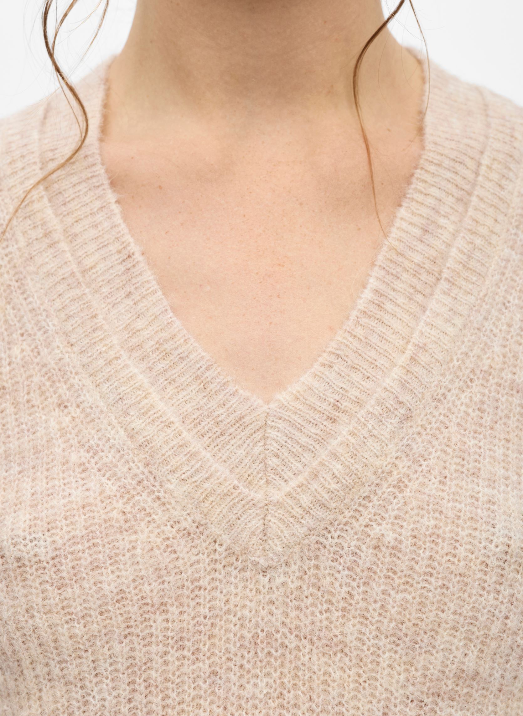 Pullover Objagate V-Neck L/S Knit Pullover Div damen beige OBJECT Pullover Objagate V-Neck L/S Knit Pullover Div damen beige HUMUS