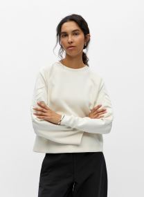 Sweatshirts Objandrea Re L/S O-Neck Emb Top Noos femme blanc
